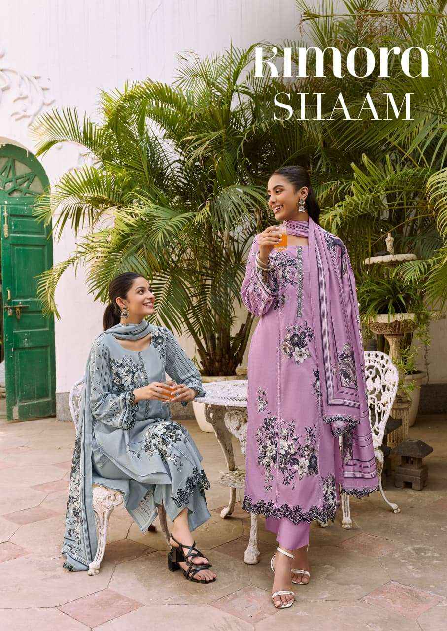 Kimora Shaam Digital Printed Pure Muslin Dress Material _ Wholesale Factory Rate ( 4 Pcs Catalog )