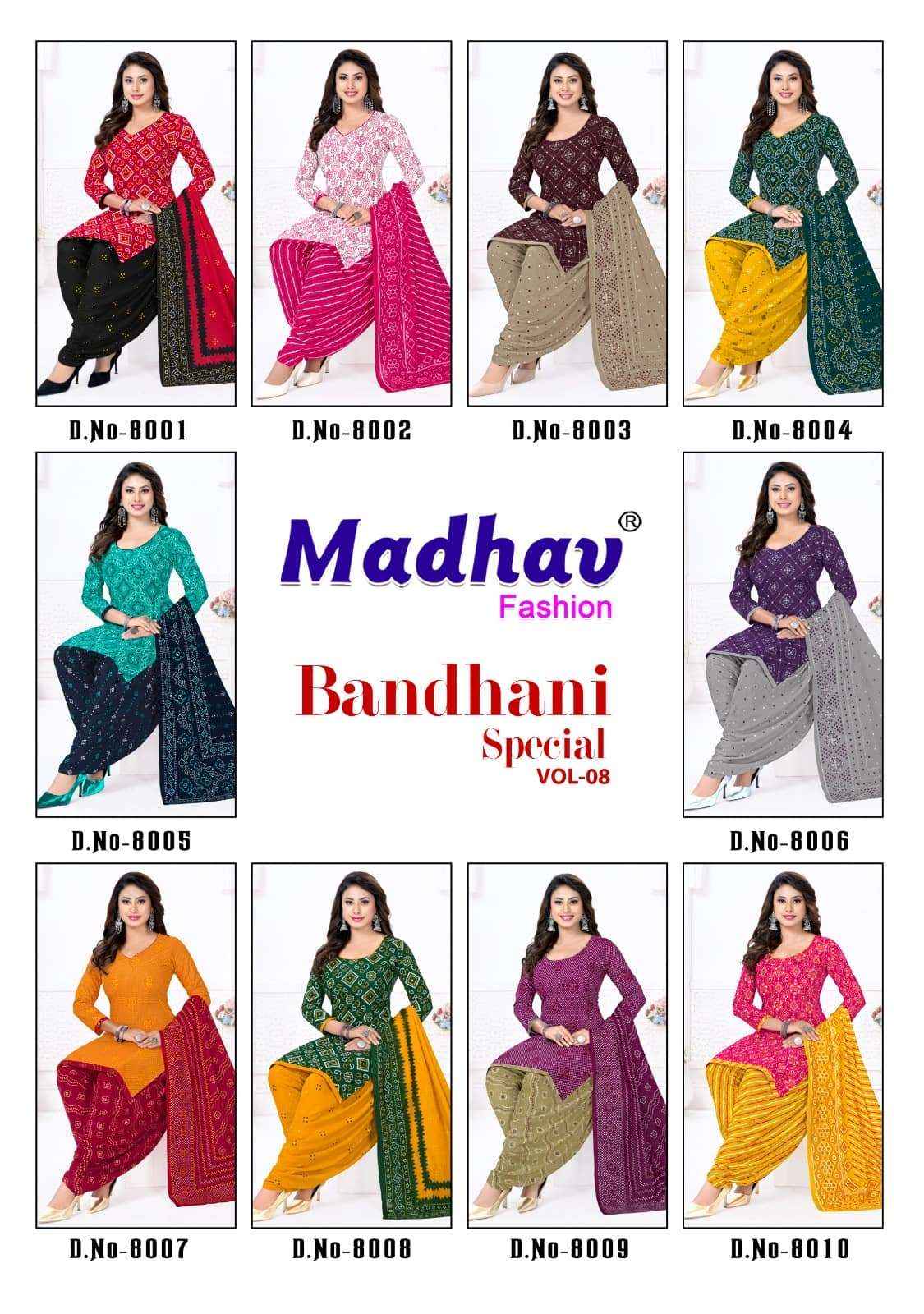 Madhav Fashion Bandhani Special Vol 8 Cotton Bandhani Dress Material ( 10 Pcs Catalogue )