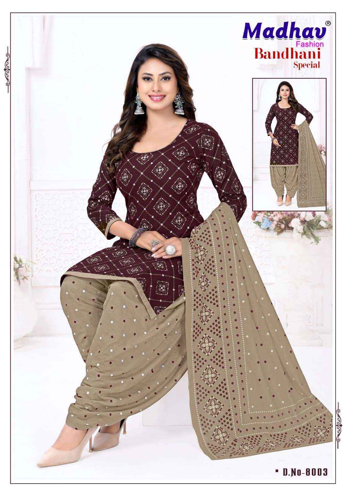 Madhav Fashion Bandhani Special Vol 8 Cotton Bandhani Dress Material ( 10 Pcs Catalogue )