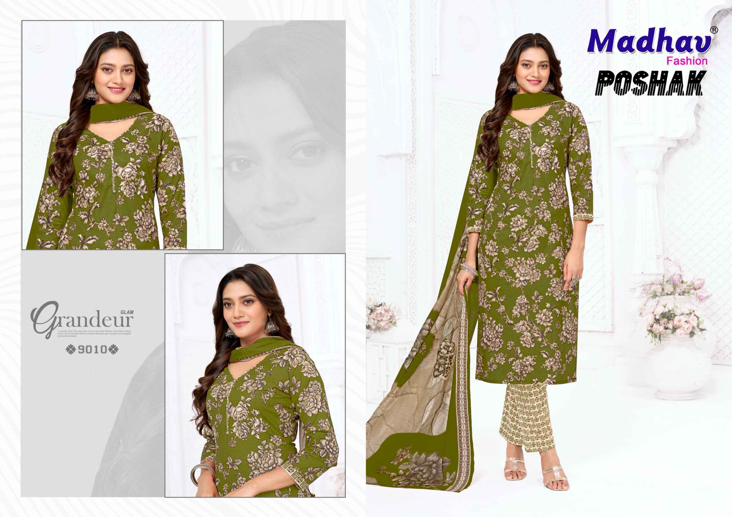 Madhav Fashion Poshak Vol 9 Cotton Dress Material _ Wholesale Factory Rate ( 10 Pcs Catalog )