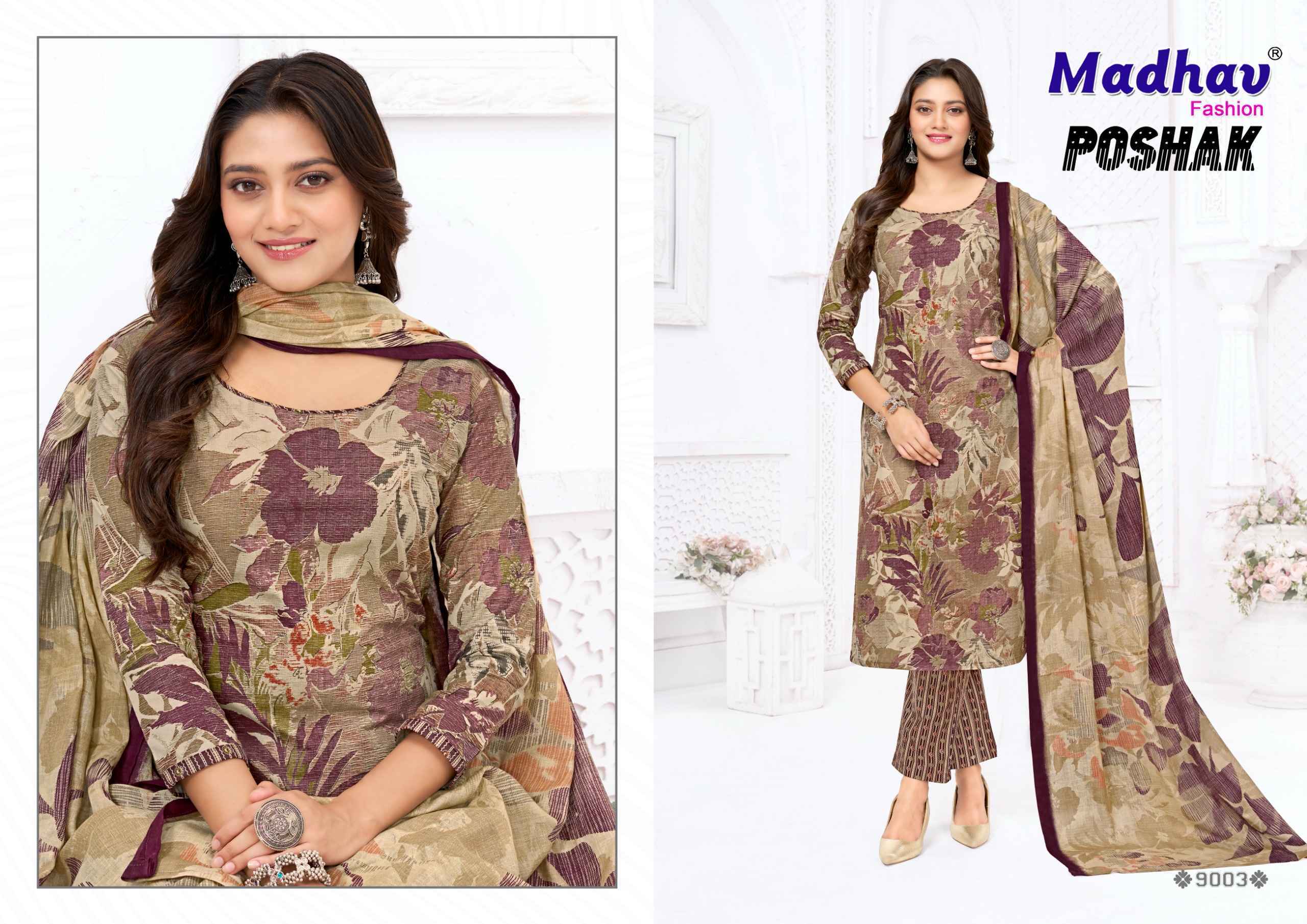 Madhav Fashion Poshak Vol 9 Cotton Dress Material _ Wholesale Factory Rate ( 10 Pcs Catalog )