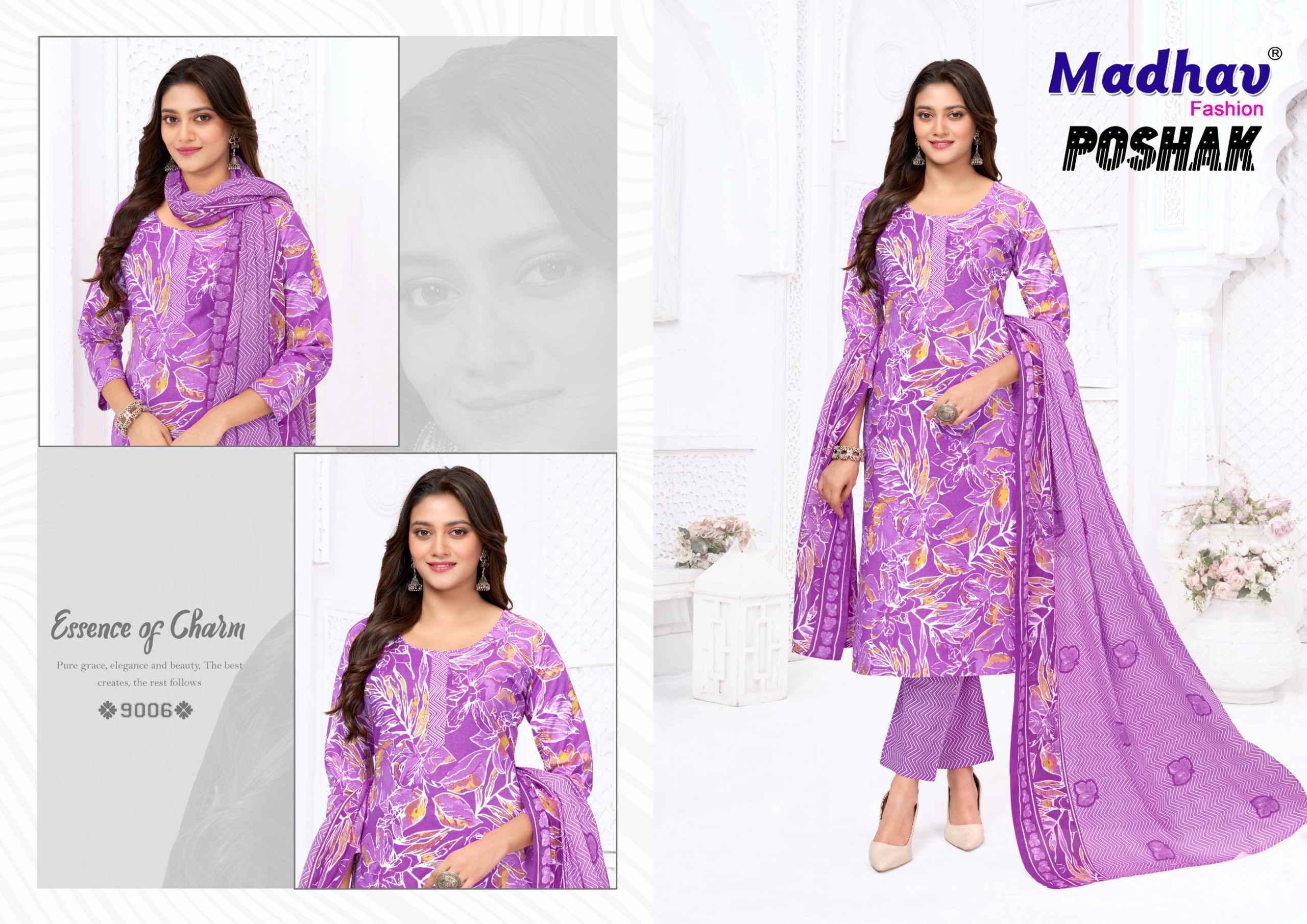 Madhav Fashion Poshak Vol 9 Cotton Dress Material _ Wholesale Factory Rate ( 10 Pcs Catalog )