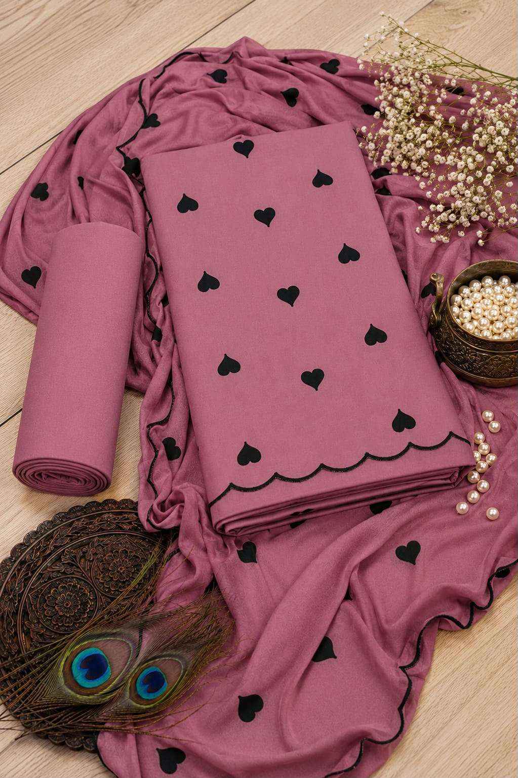 Miss World Choice Cute Heart Vol 1 Rayon Dress Material Surat Textile Market ( 5 pcs Catalogue )