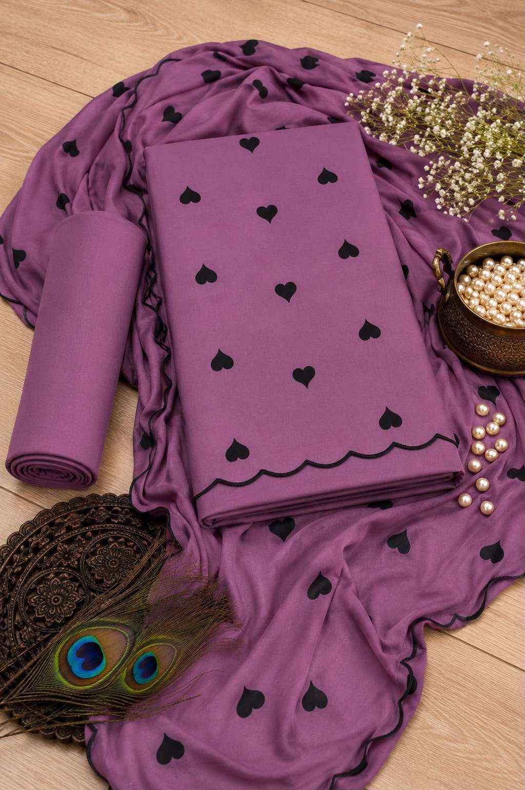 Miss World Choice Cute Heart Vol 1 Rayon Dress Material Surat Textile Market ( 5 pcs Catalogue )