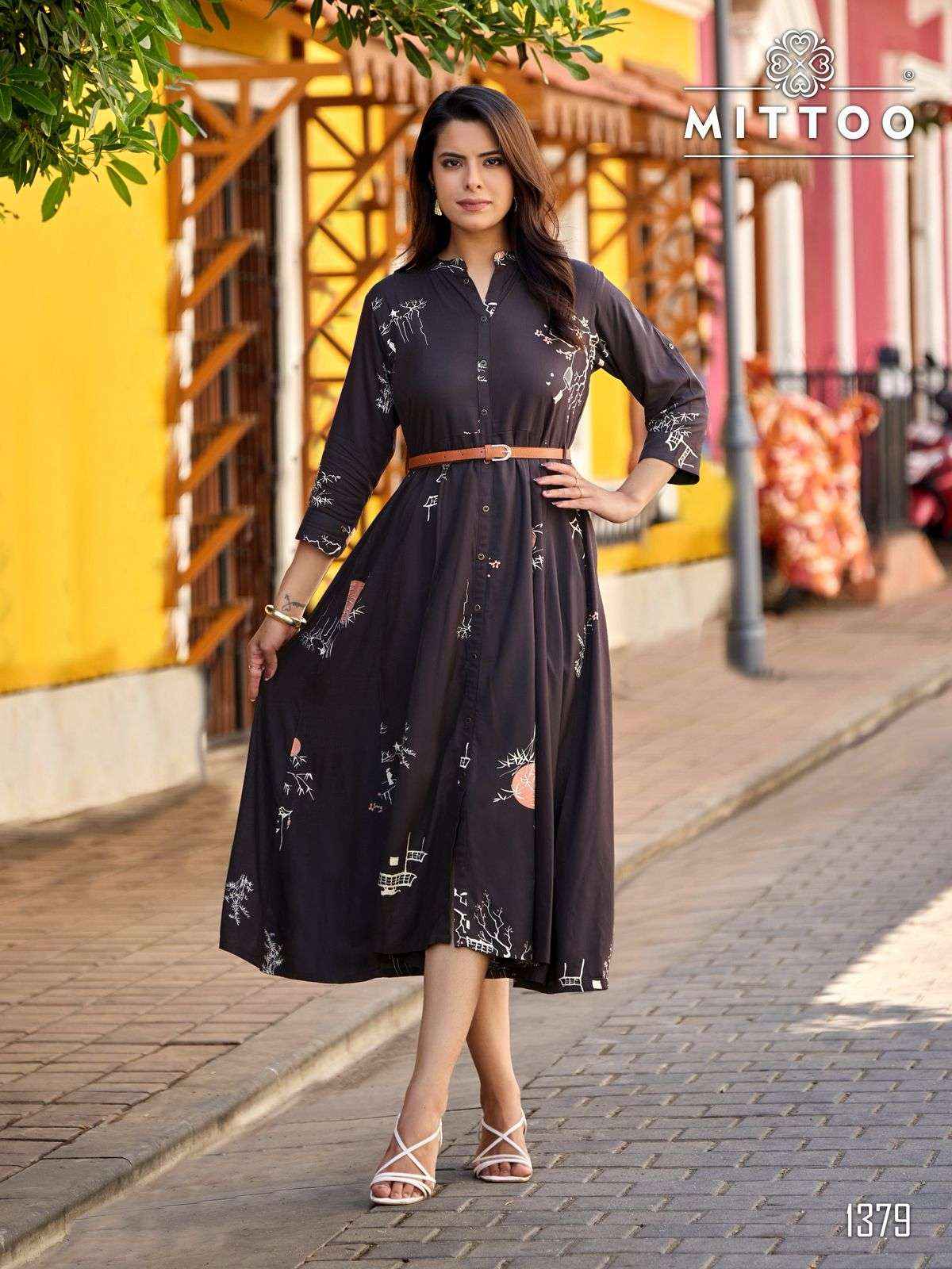 MITTOO BELT VOL 27 RAYON PRINT FANCY WESTERN STYLE LADIES GOWN _ WHOLESALE FACTORY RATE ( 6 PCS CATALOG )