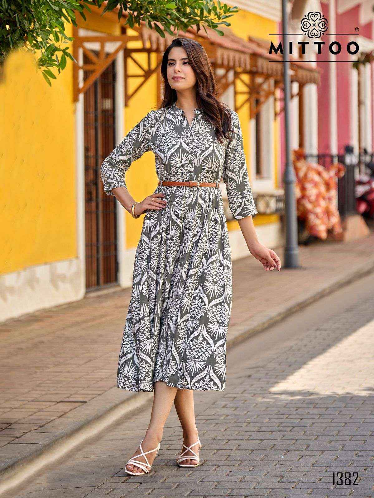 MITTOO BELT VOL 27 RAYON PRINT FANCY WESTERN STYLE LADIES GOWN _ WHOLESALE FACTORY RATE ( 6 PCS CATALOG )