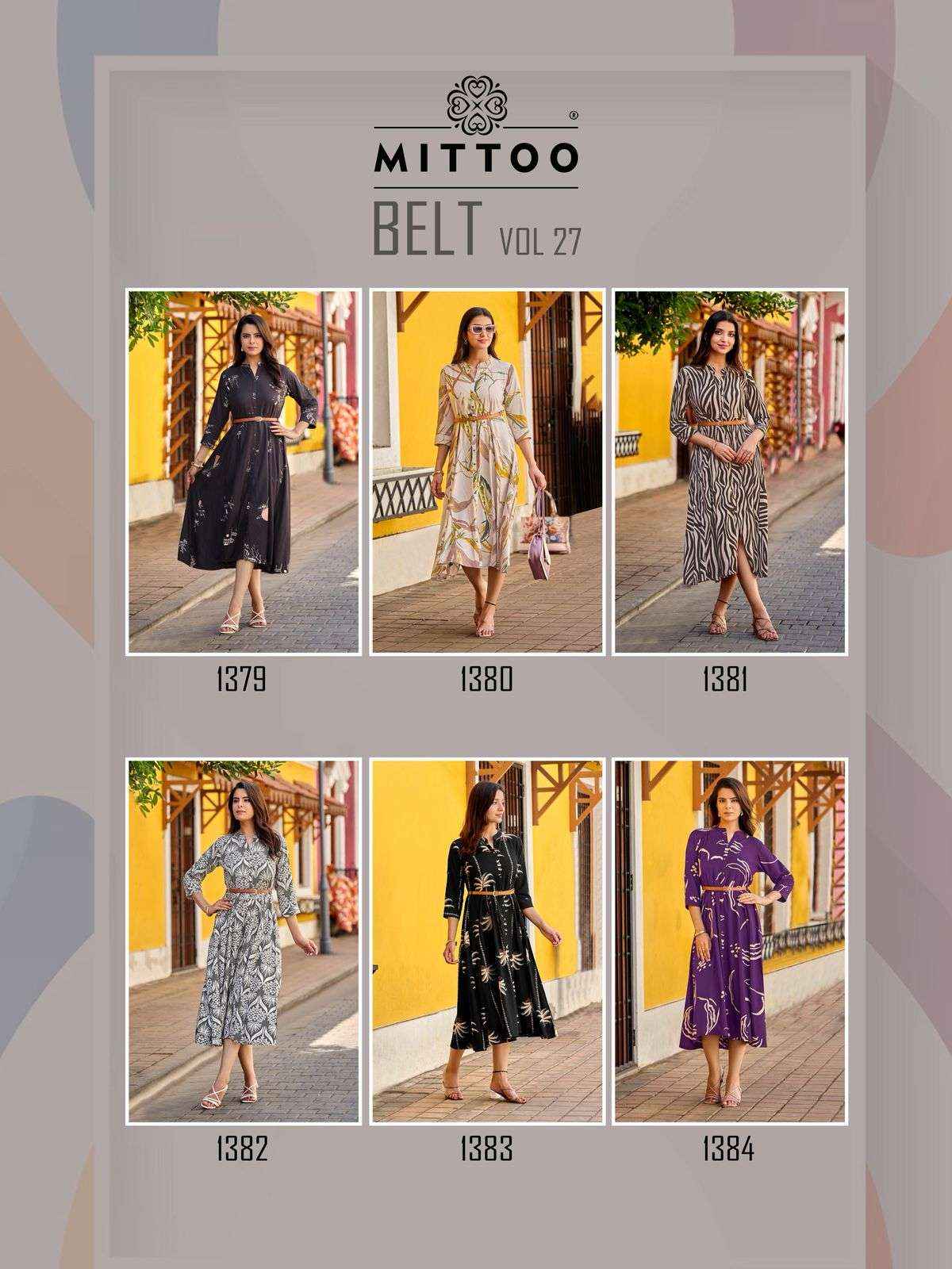 MITTOO BELT VOL 27 RAYON PRINT FANCY WESTERN STYLE LADIES GOWN _ WHOLESALE FACTORY RATE ( 6 PCS CATALOG )