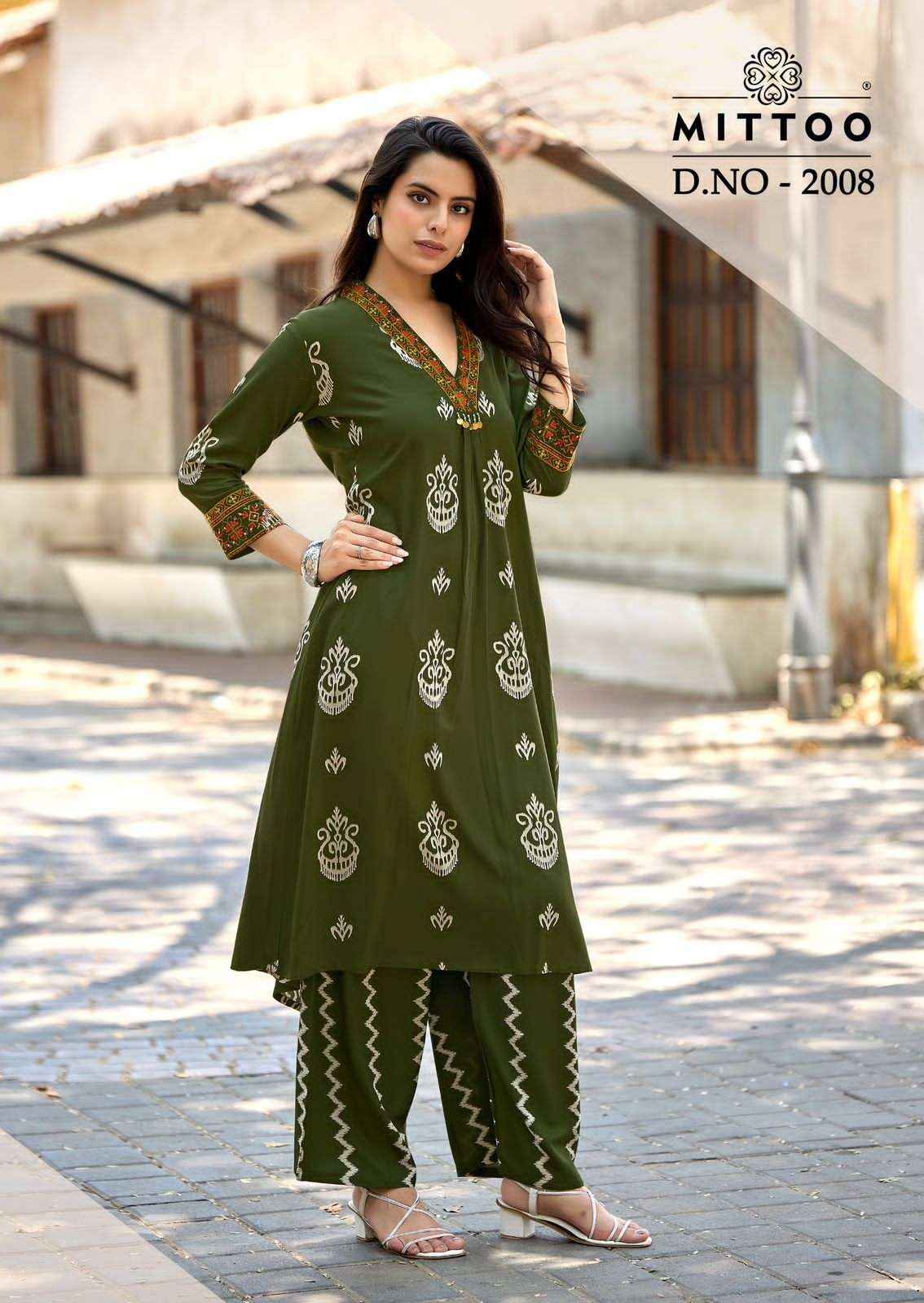 Mittoo Vitara Vol 2 Rayon Top With Bottom Wholesale Dealer ( 5 pcs Catalogue )