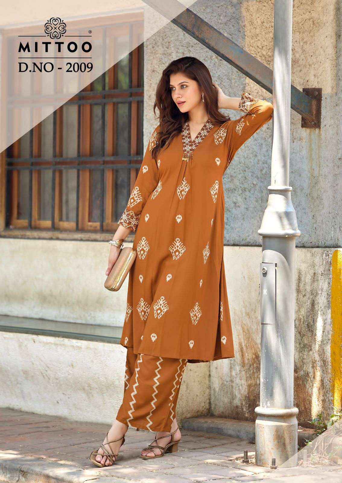 Mittoo Vitara Vol 2 Rayon Top With Bottom Wholesale Dealer ( 5 pcs Catalogue )