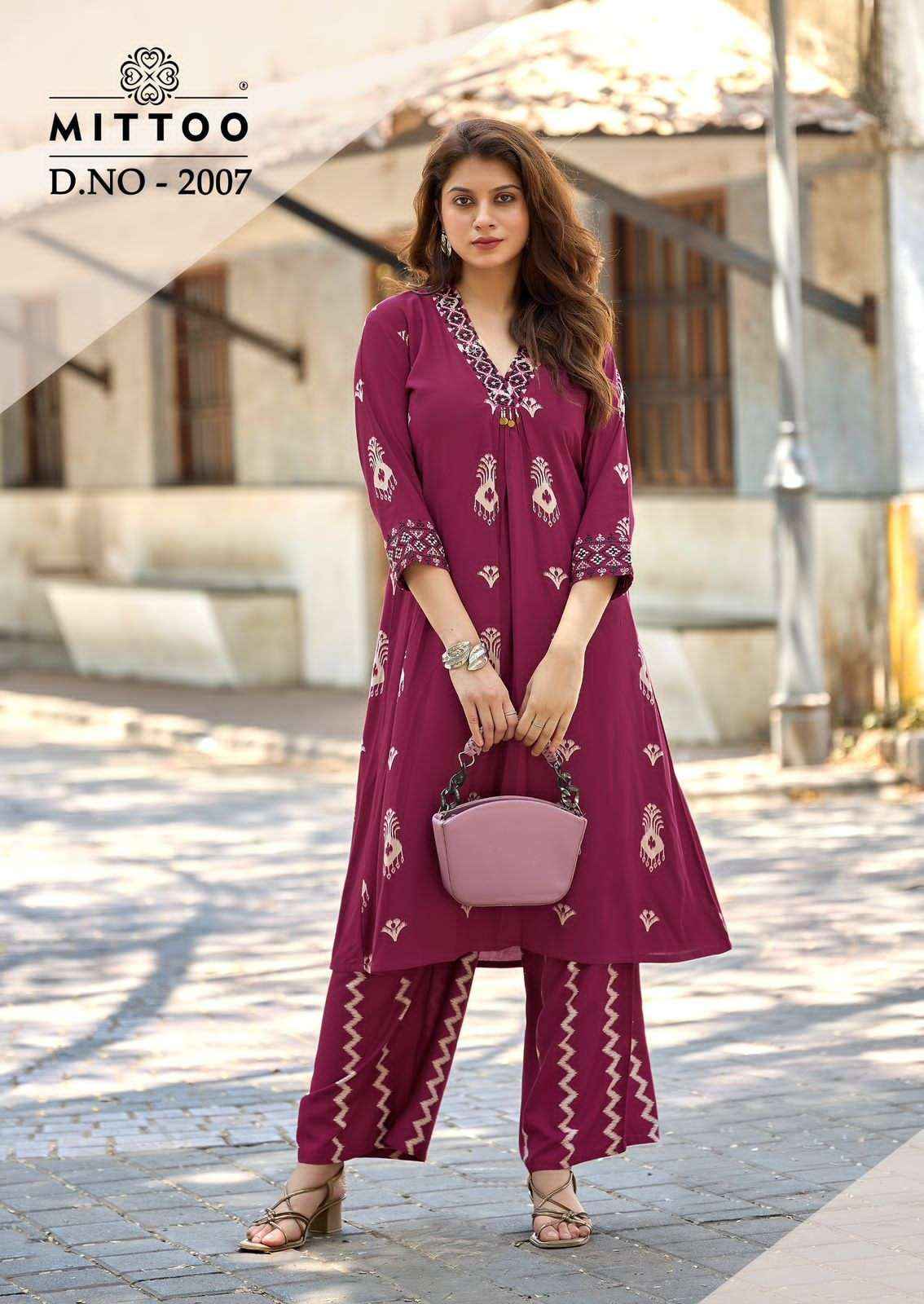 Mittoo Vitara Vol 2 Rayon Top With Bottom Wholesale Dealer ( 5 pcs Catalogue )