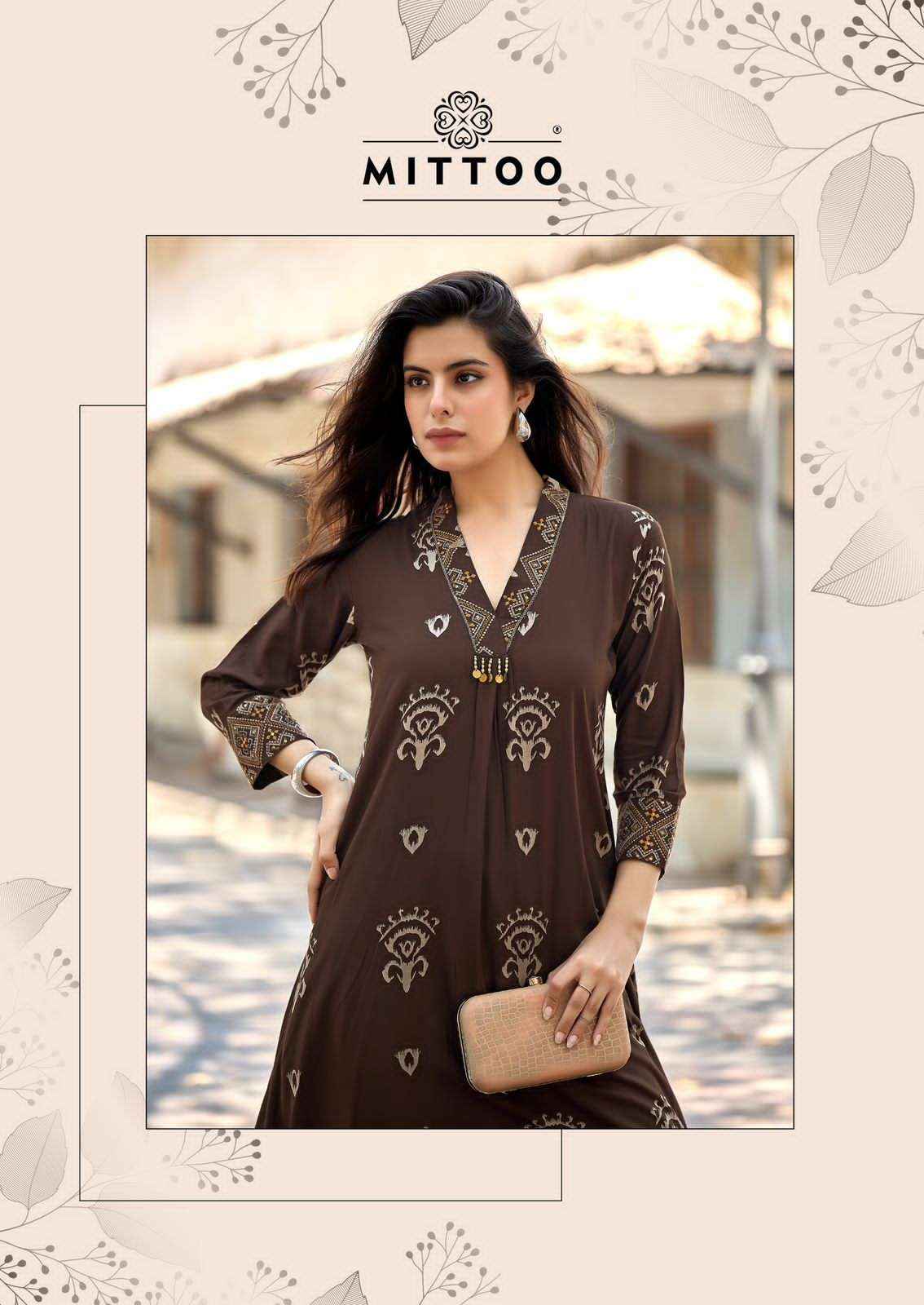 Mittoo Vitara Vol 2 Rayon Top With Bottom Wholesale Dealer ( 5 pcs Catalogue )