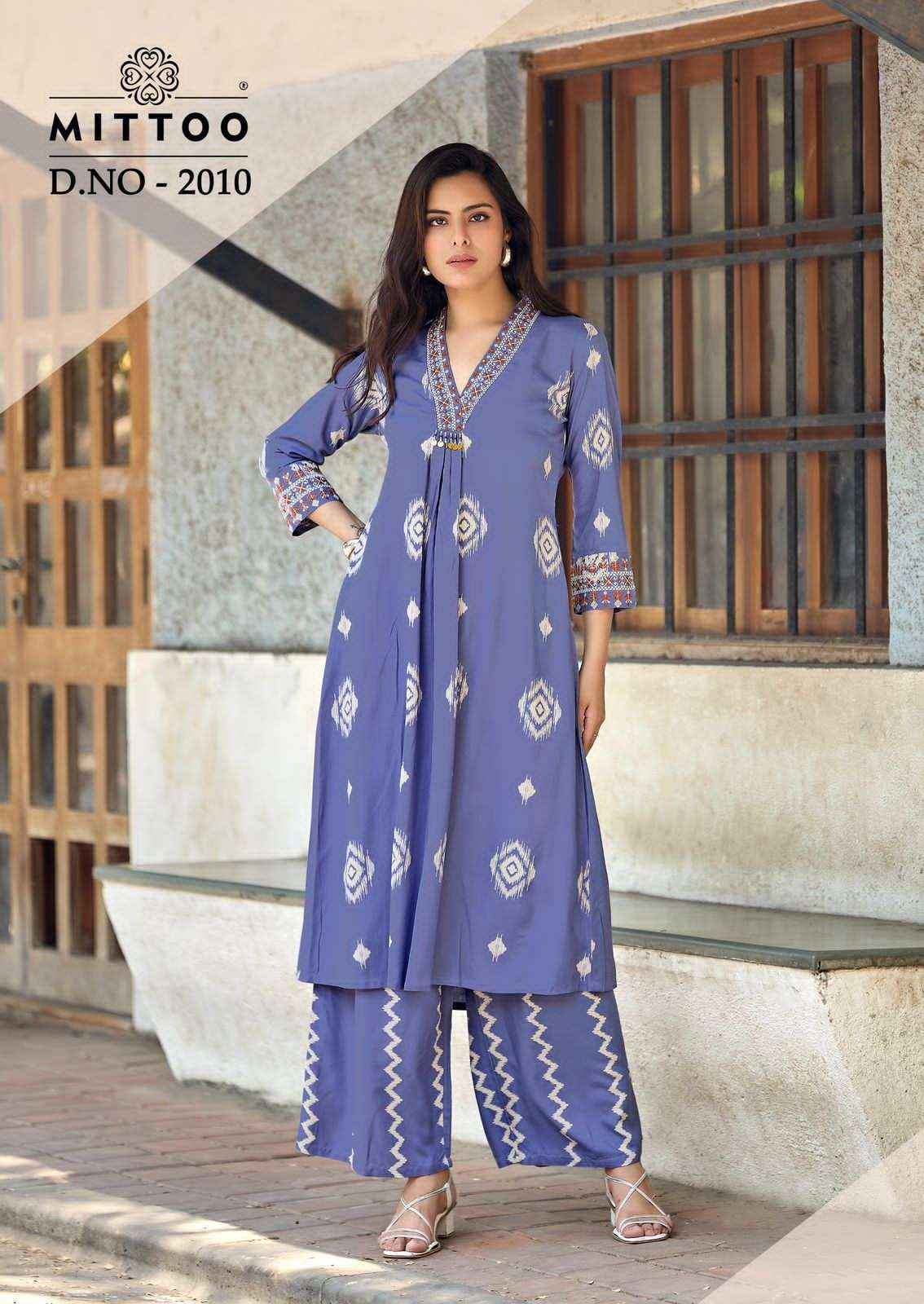 Mittoo Vitara Vol 2 Rayon Top With Bottom Wholesale Dealer ( 5 pcs Catalogue )