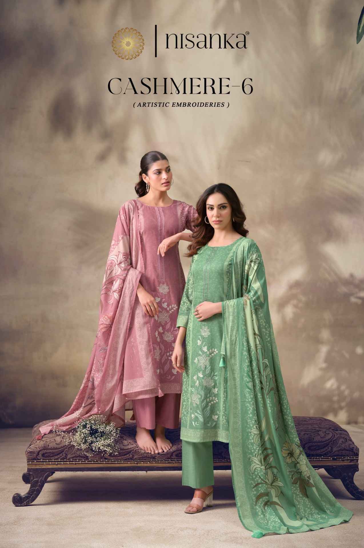 Nisanka Cashmere Vol 6 Viscose Lawn Dress Material Wholesale Factory ( 4 pcs Catalogue )