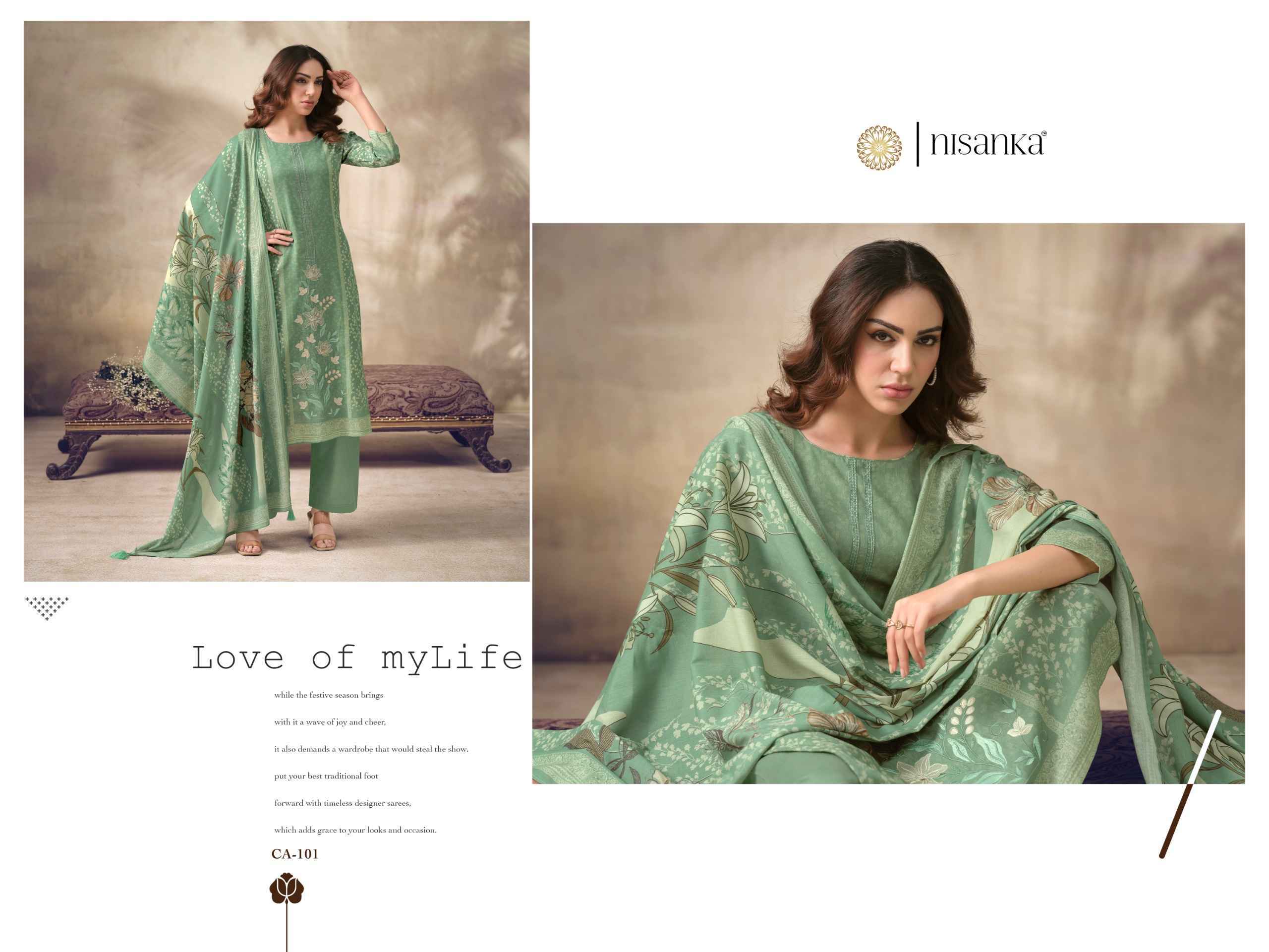 Nisanka Cashmere Vol 6 Viscose Lawn Dress Material Wholesale Factory ( 4 pcs Catalogue )