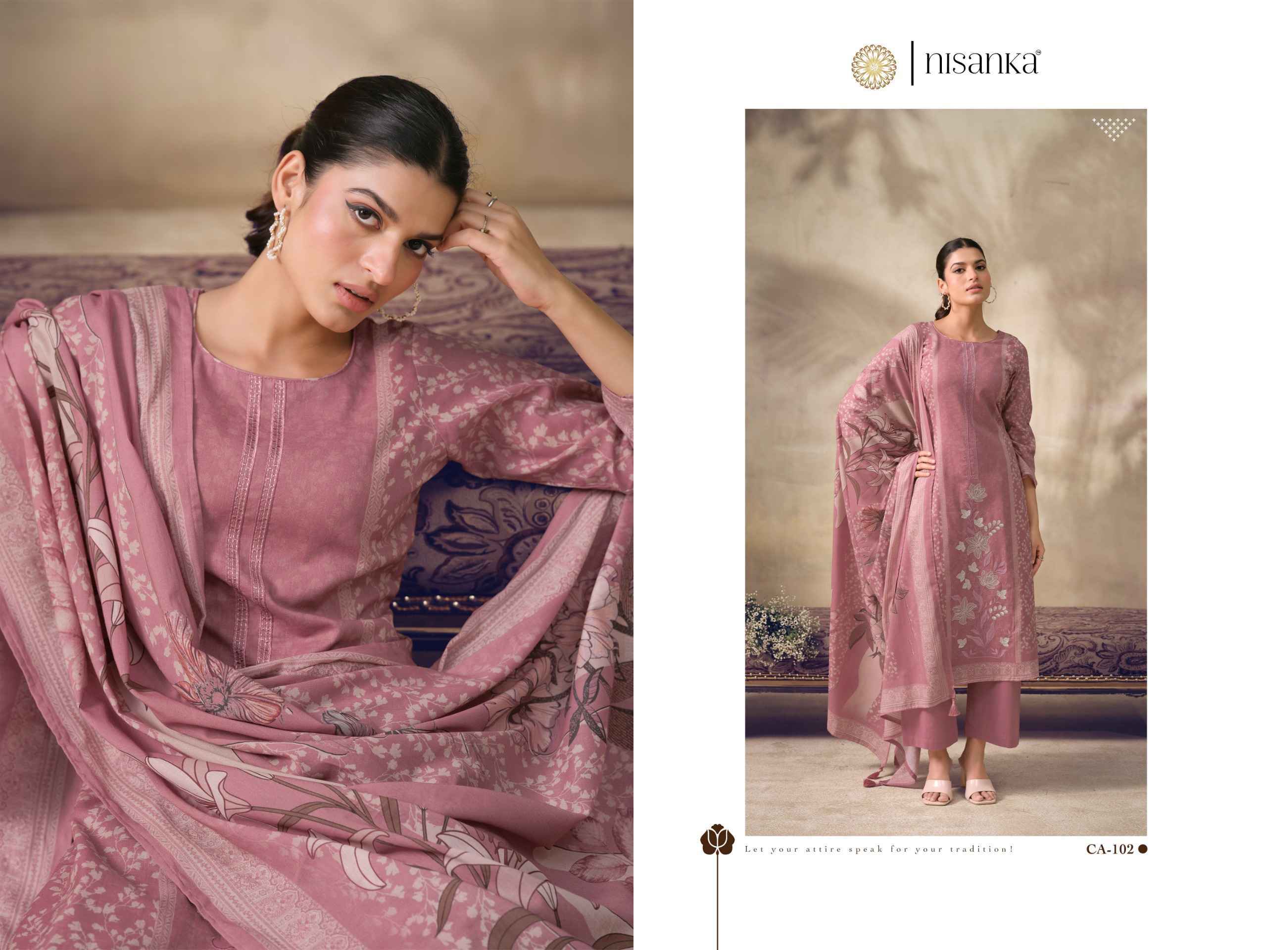 Nisanka Cashmere Vol 6 Viscose Lawn Dress Material Wholesale Factory ( 4 pcs Catalogue )