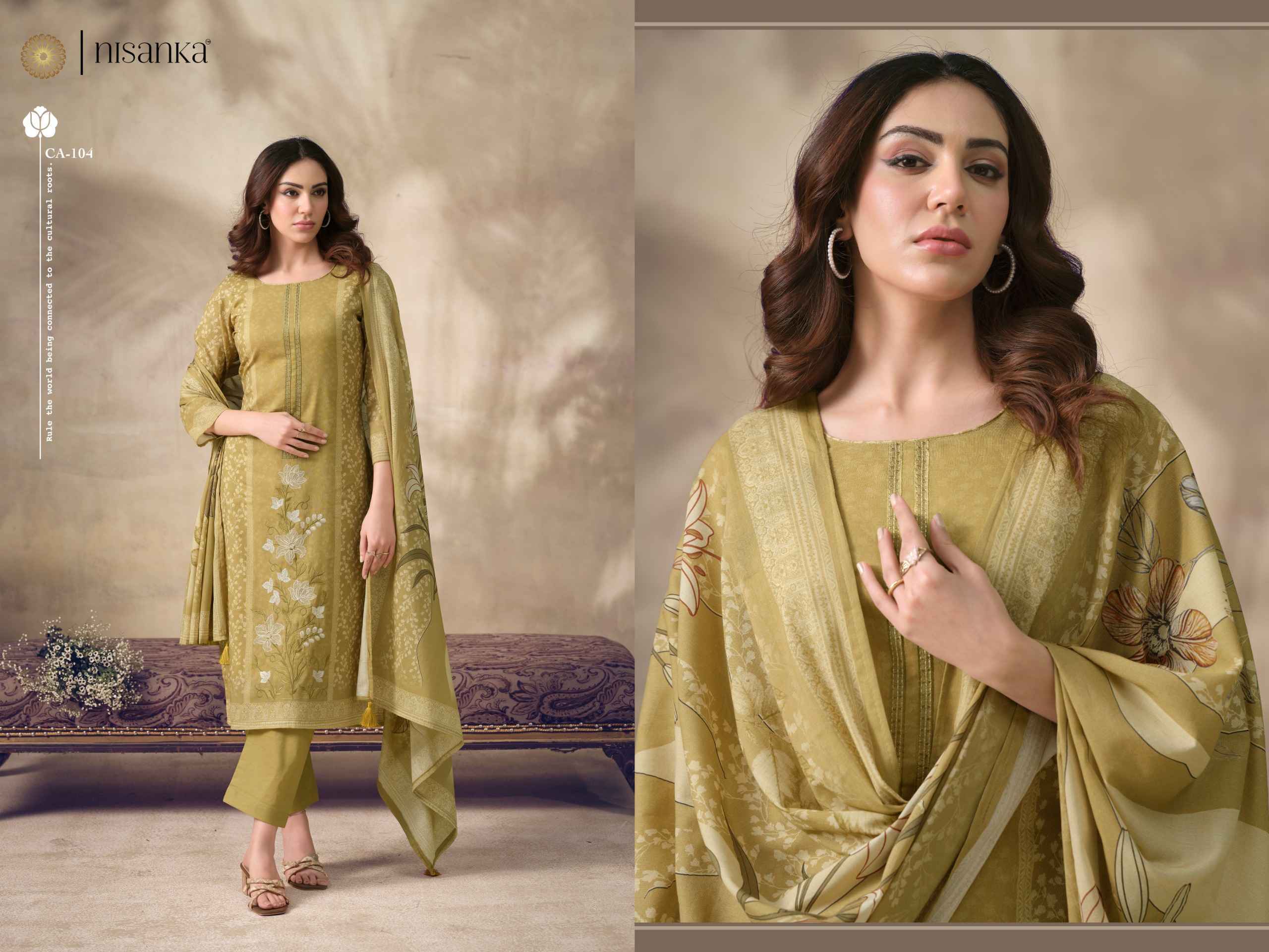 Nisanka Cashmere Vol 6 Viscose Lawn Dress Material Wholesale Factory ( 4 pcs Catalogue )