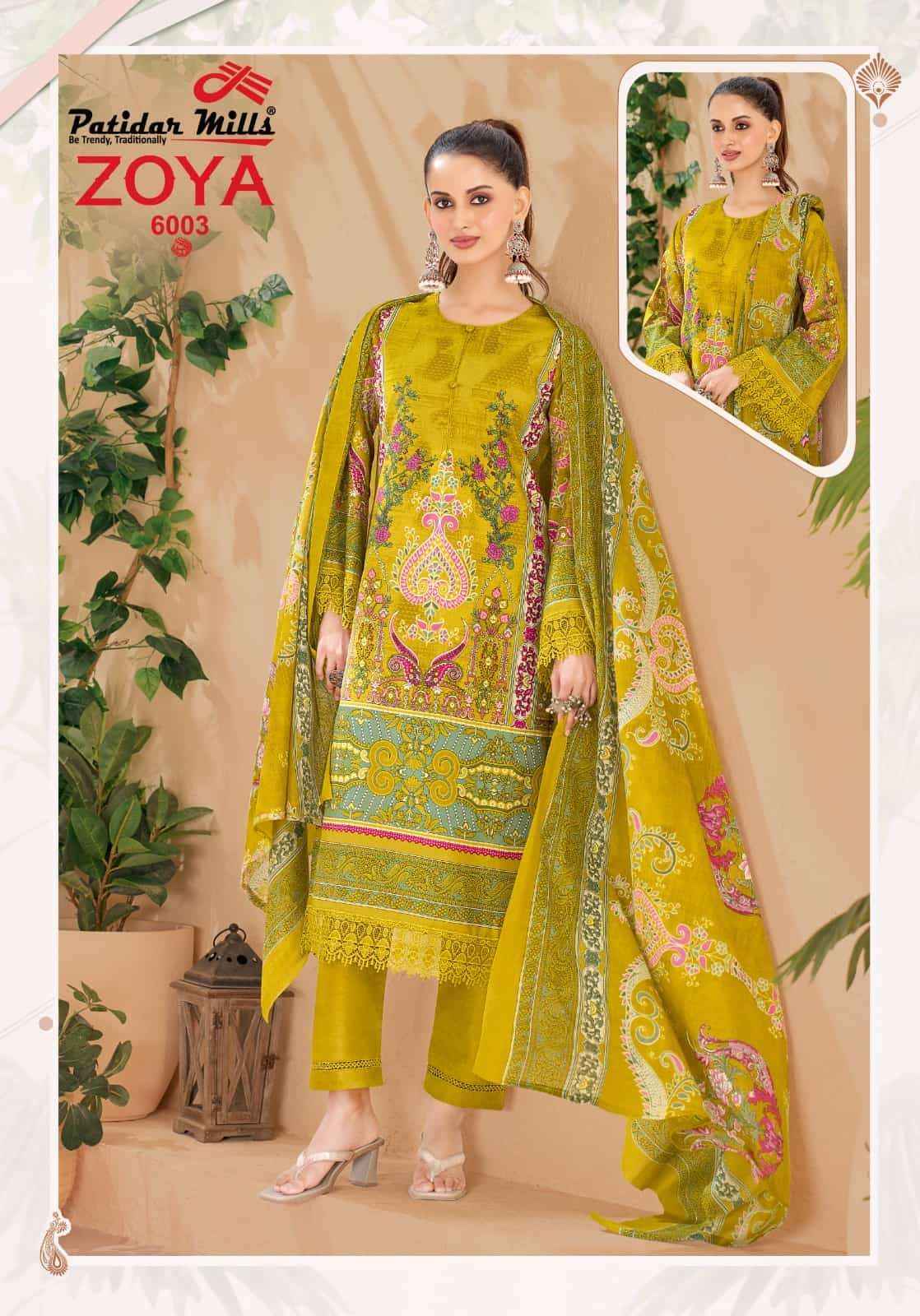 Patidar Mills Zoya Vol 6 Readymade Karachi Suit Collection _ Wholesale Factory ( 8 Pcs Catalog )