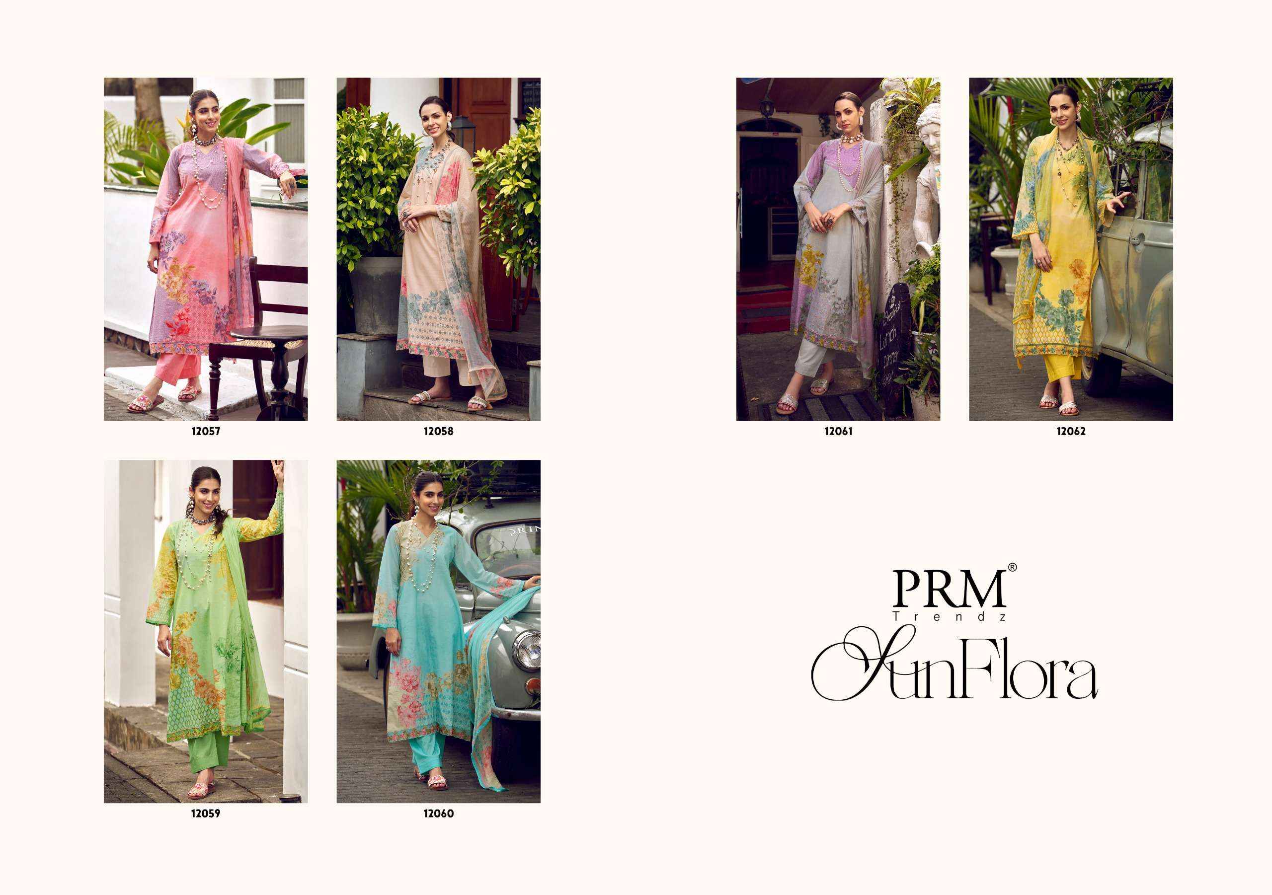 PRM trends Funflora Designer Stylish Cotton Dress Material _ Wholesale Factory Rate ( 6 Pcs Catalog )