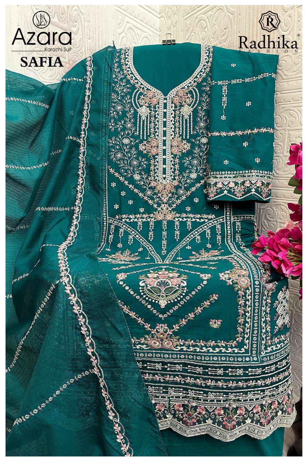Radhika Fashion Azara Safia Lawn Cotton Dress Material Wholesale Price ( 4 pcs Catalog )