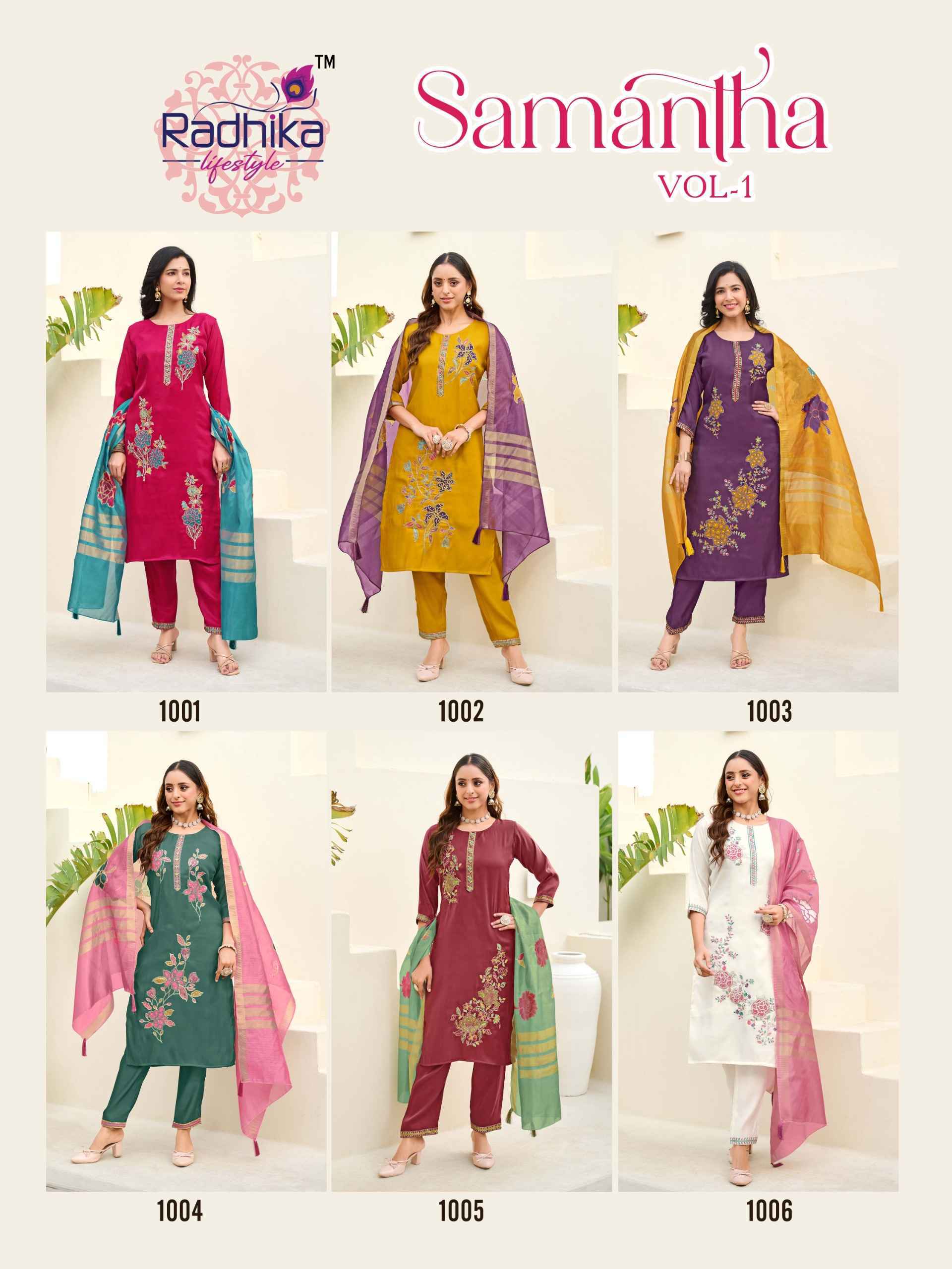 Radhika Lifestyle Samantha Vol 1 Roman Glass Kurti Combo Set Wholesale factory Price ( 6 Pcs Catalog )