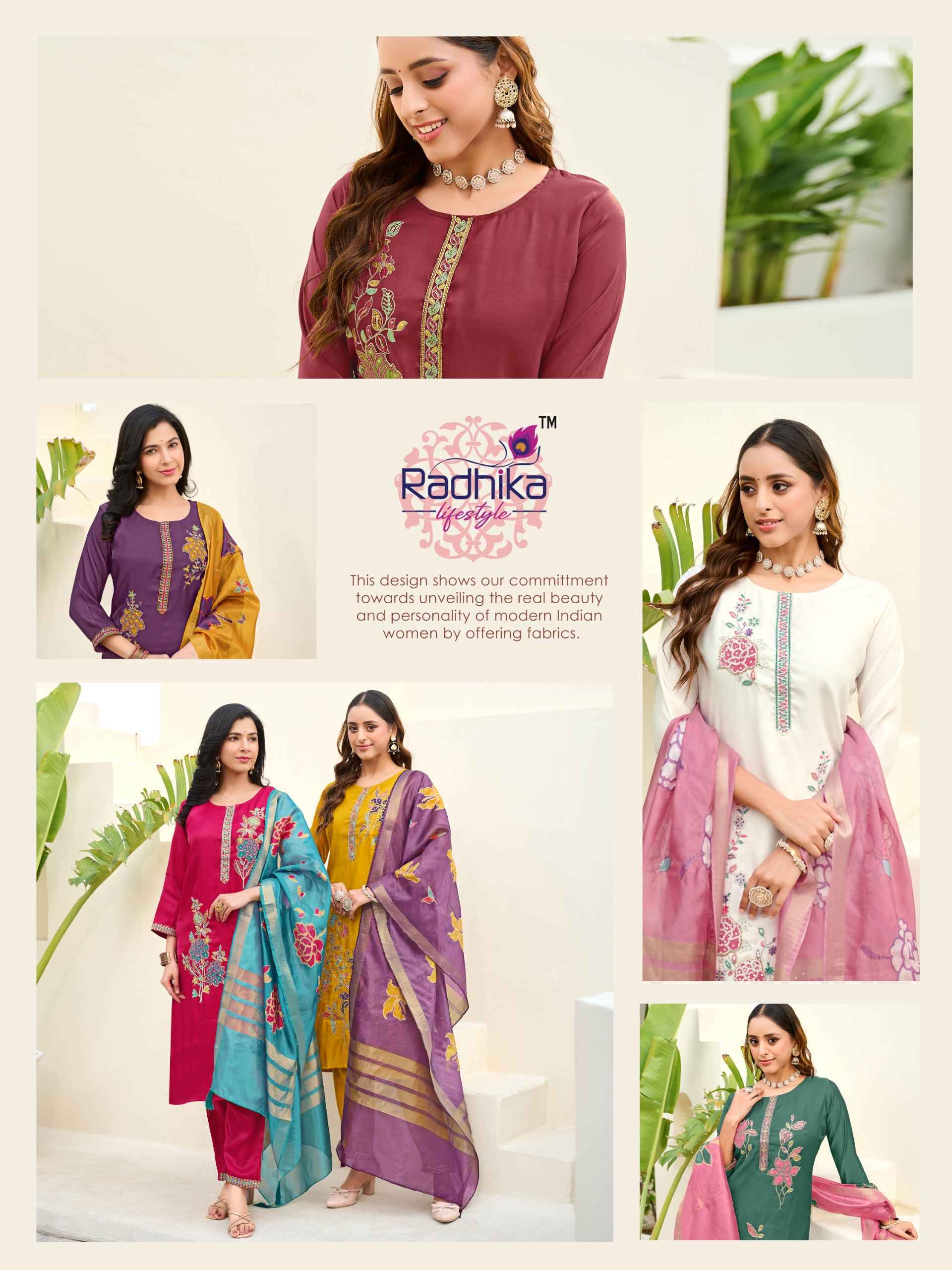 Radhika Lifestyle Samantha Vol 1 Roman Glass Kurti Combo Set Wholesale factory Price ( 6 Pcs Catalog )