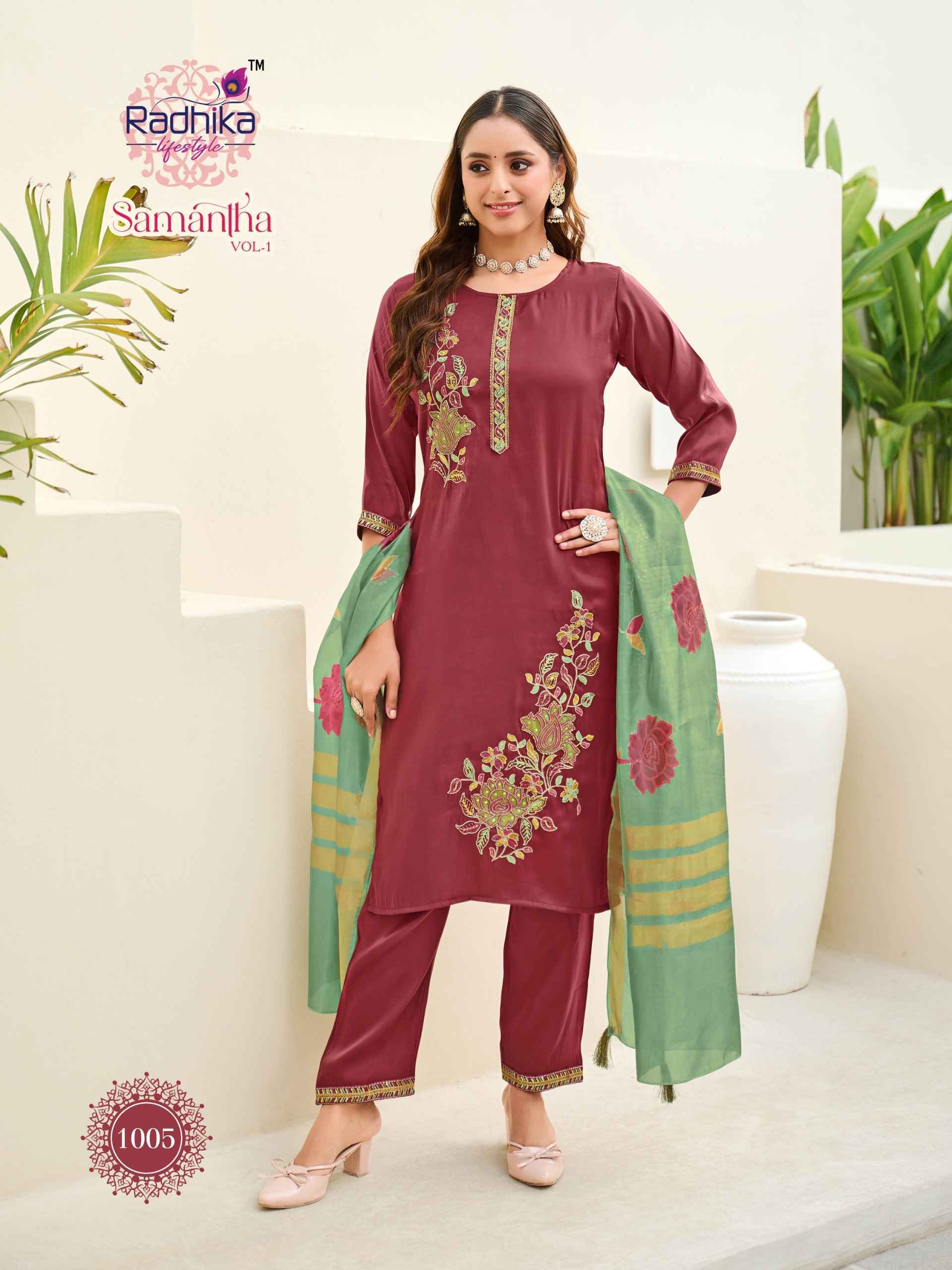 Radhika Lifestyle Samantha Vol 1 Roman Glass Kurti Combo Set Wholesale factory Price ( 6 Pcs Catalog )