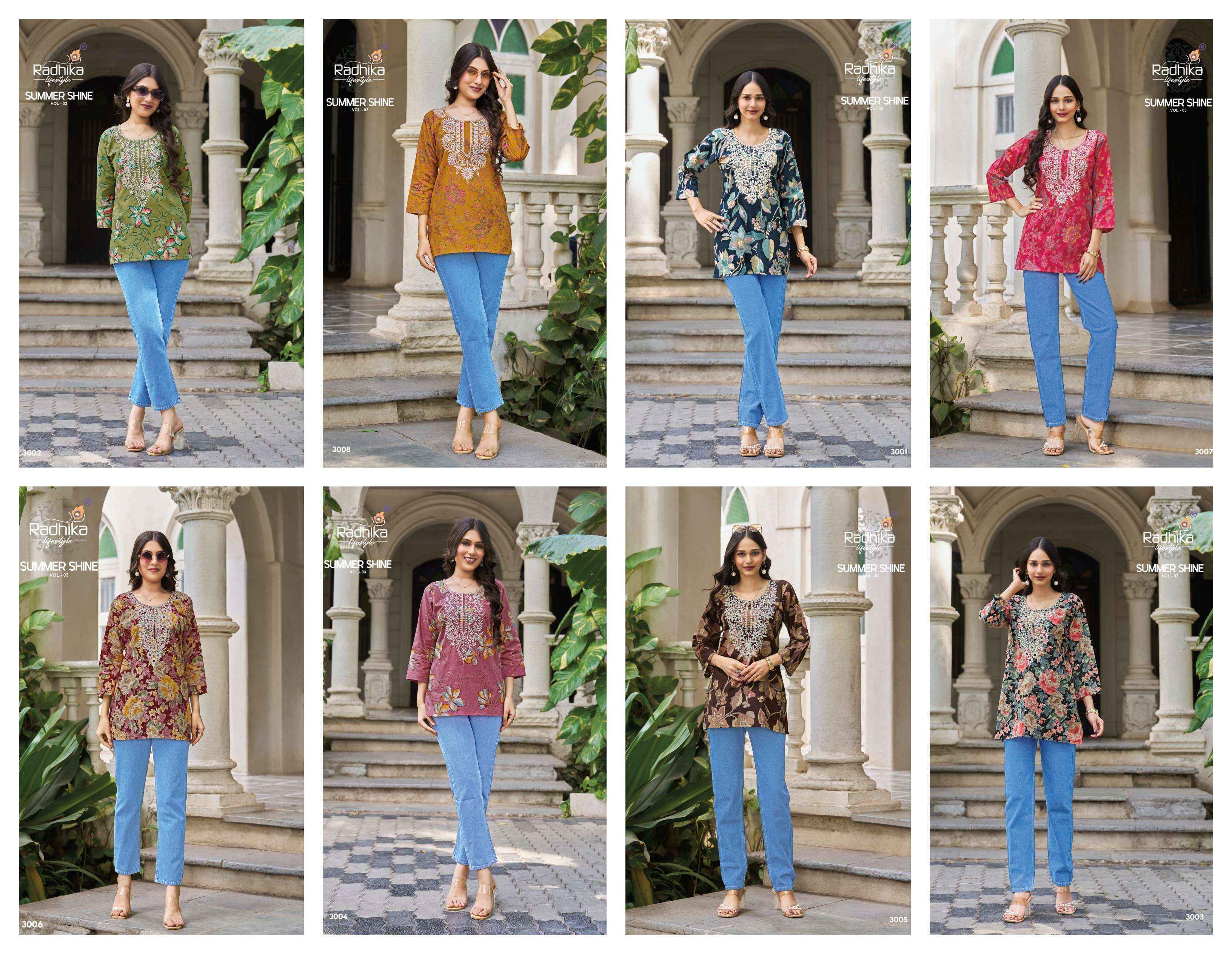 Radhika Lifestyle Summer Shine Vol 3 Weastern Cotton Top Collection Wholesale Factory Price ( 8 Pcs Catalog )