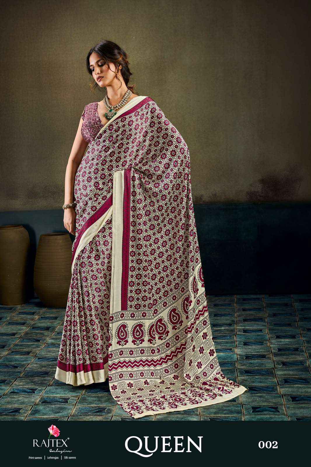 Rajtex Queen Latest Modal Satin Saree Colltection At Wholesale Price ( 4 Pcs Catalog )
