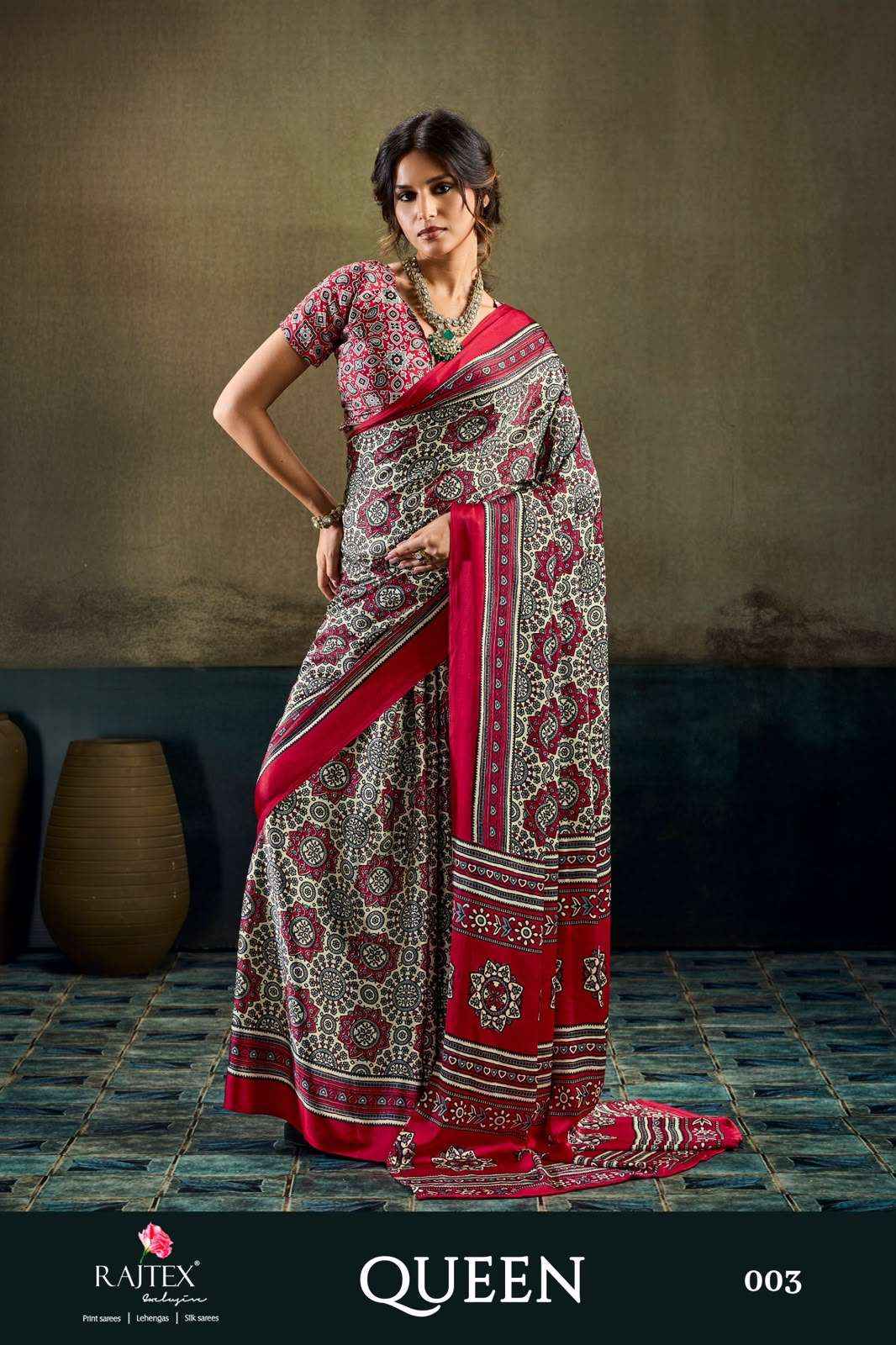 Rajtex Queen Latest Modal Satin Saree Colltection At Wholesale Price ( 4 Pcs Catalog )