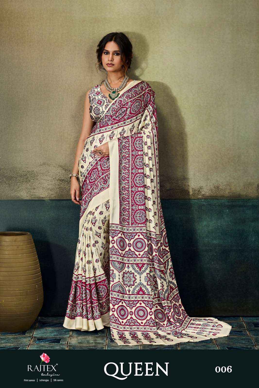 Rajtex Queen Latest Modal Satin Saree Colltection At Wholesale Price ( 4 Pcs Catalog )