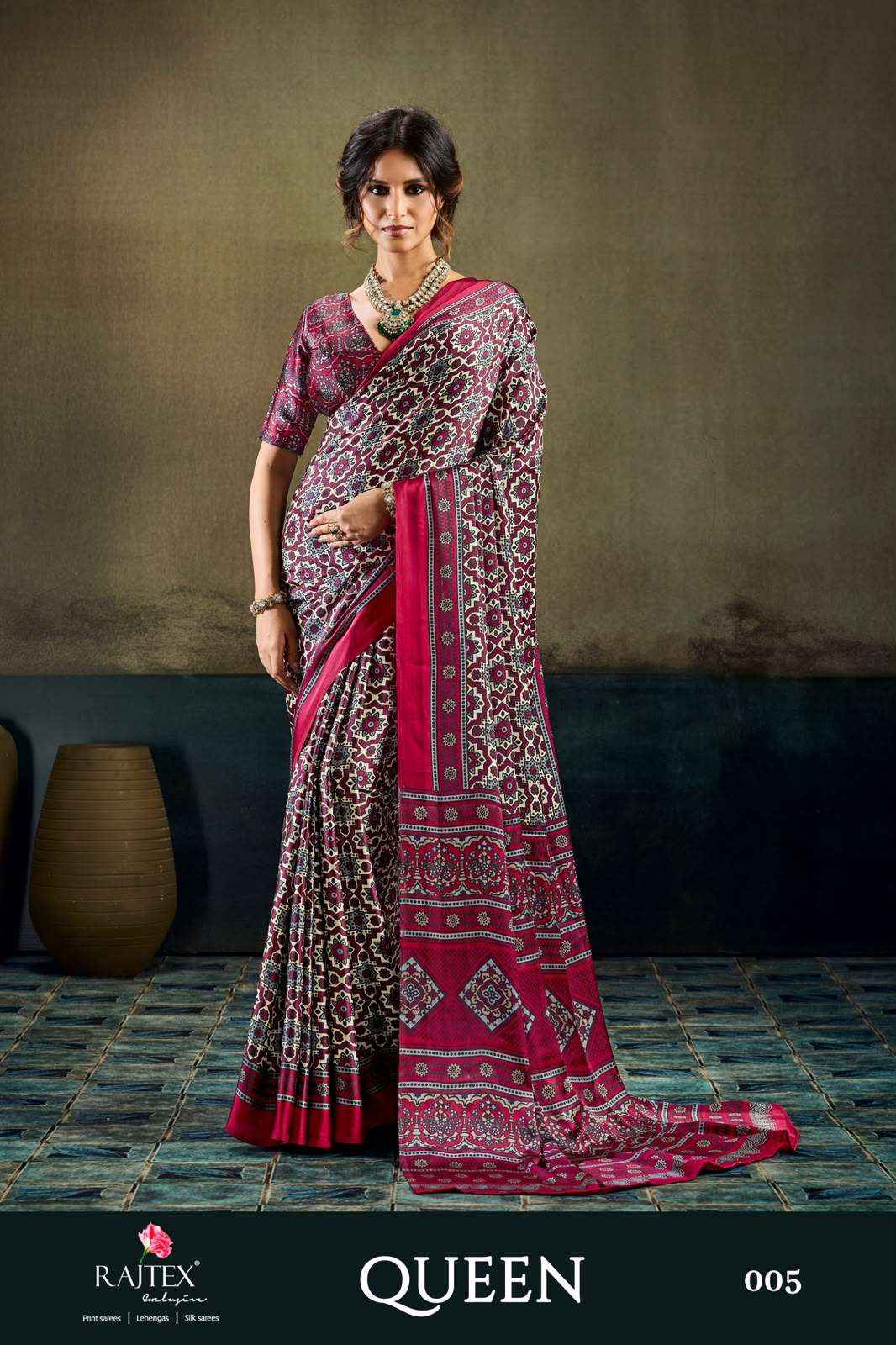 Rajtex Queen Latest Modal Satin Saree Colltection At Wholesale Price ( 4 Pcs Catalog )