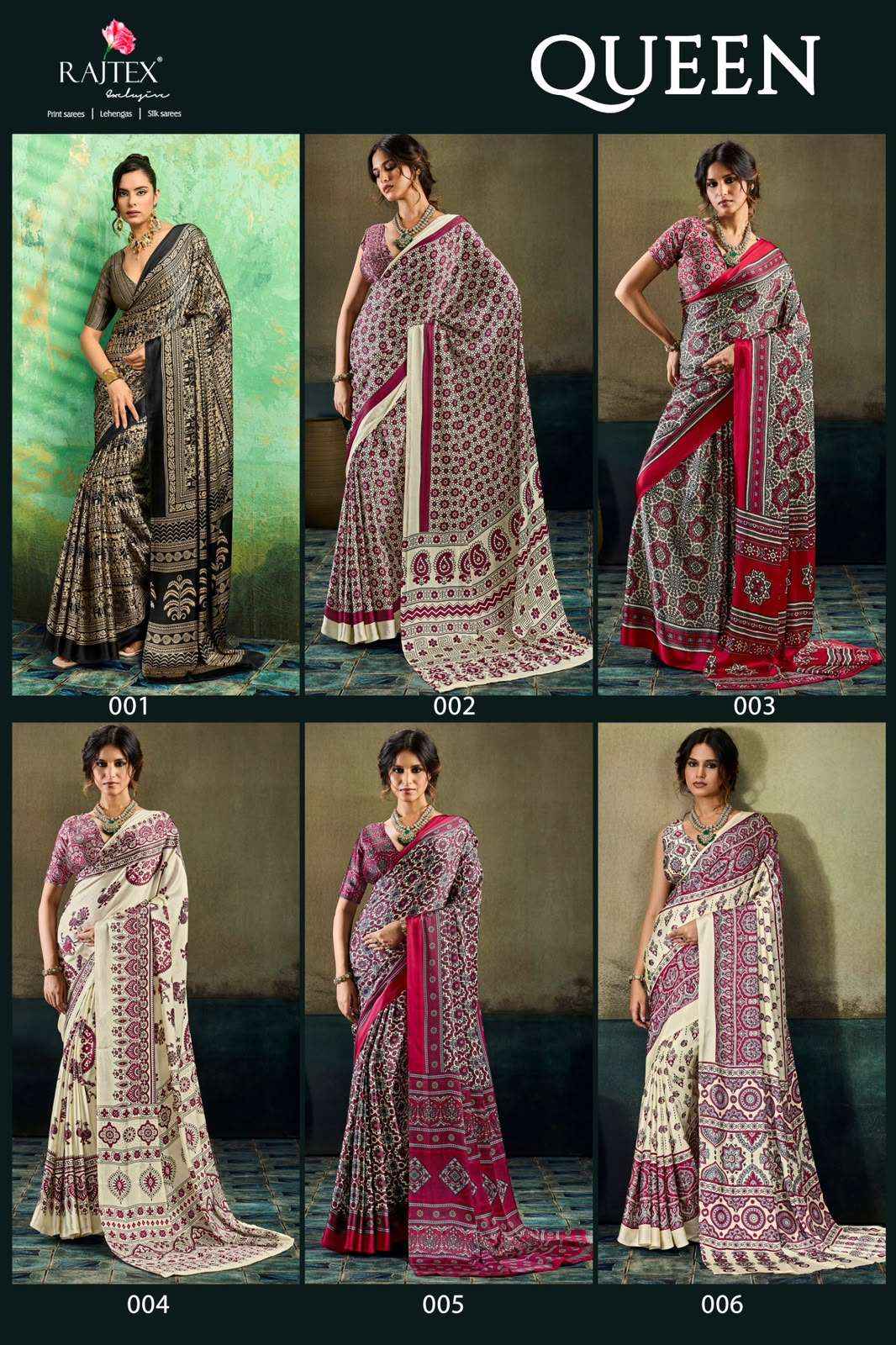 Rajtex Queen Latest Modal Satin Saree Colltection At Wholesale Price ( 4 Pcs Catalog )