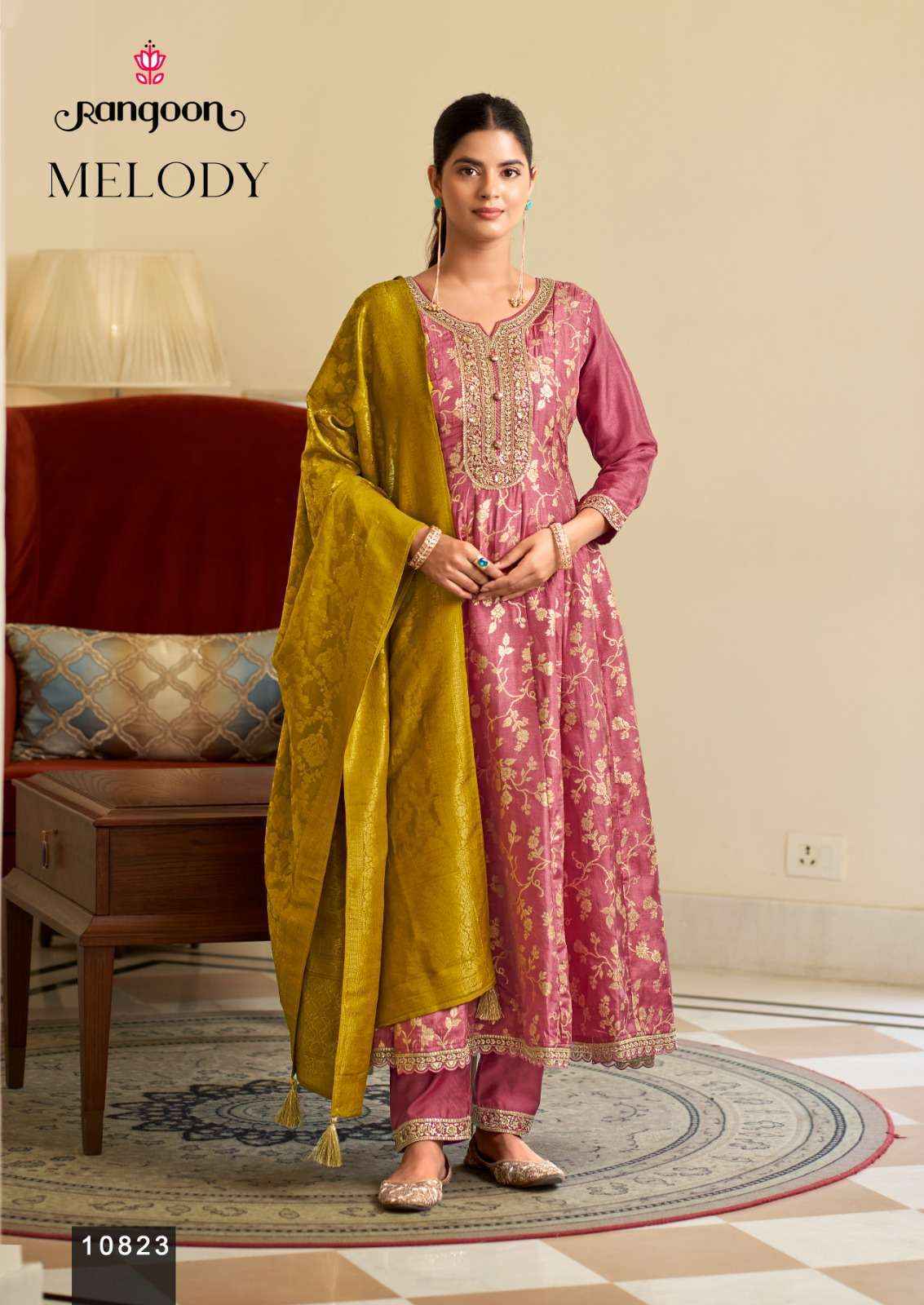 Rangoon Melody Readymade Suits Wholesale Supplier In surat ( 3 pcs Catalogue )