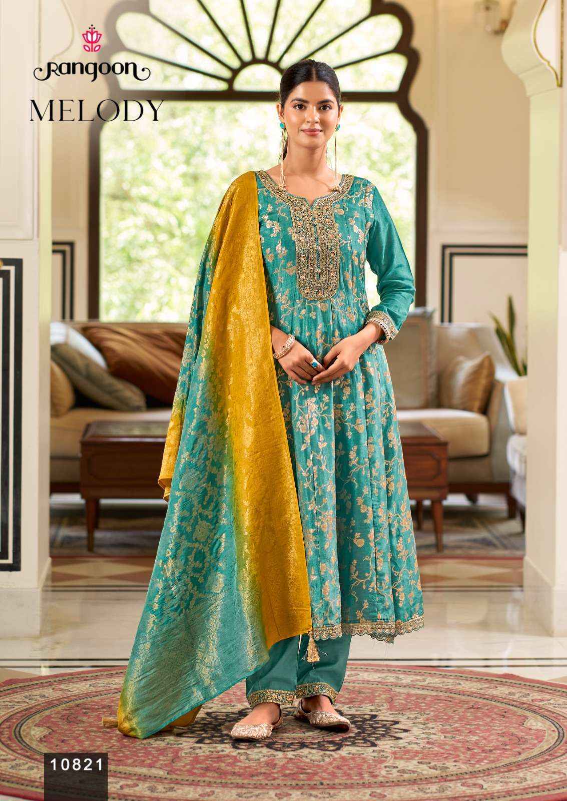 Rangoon Melody Readymade Suits Wholesale Supplier In surat ( 3 pcs Catalogue )