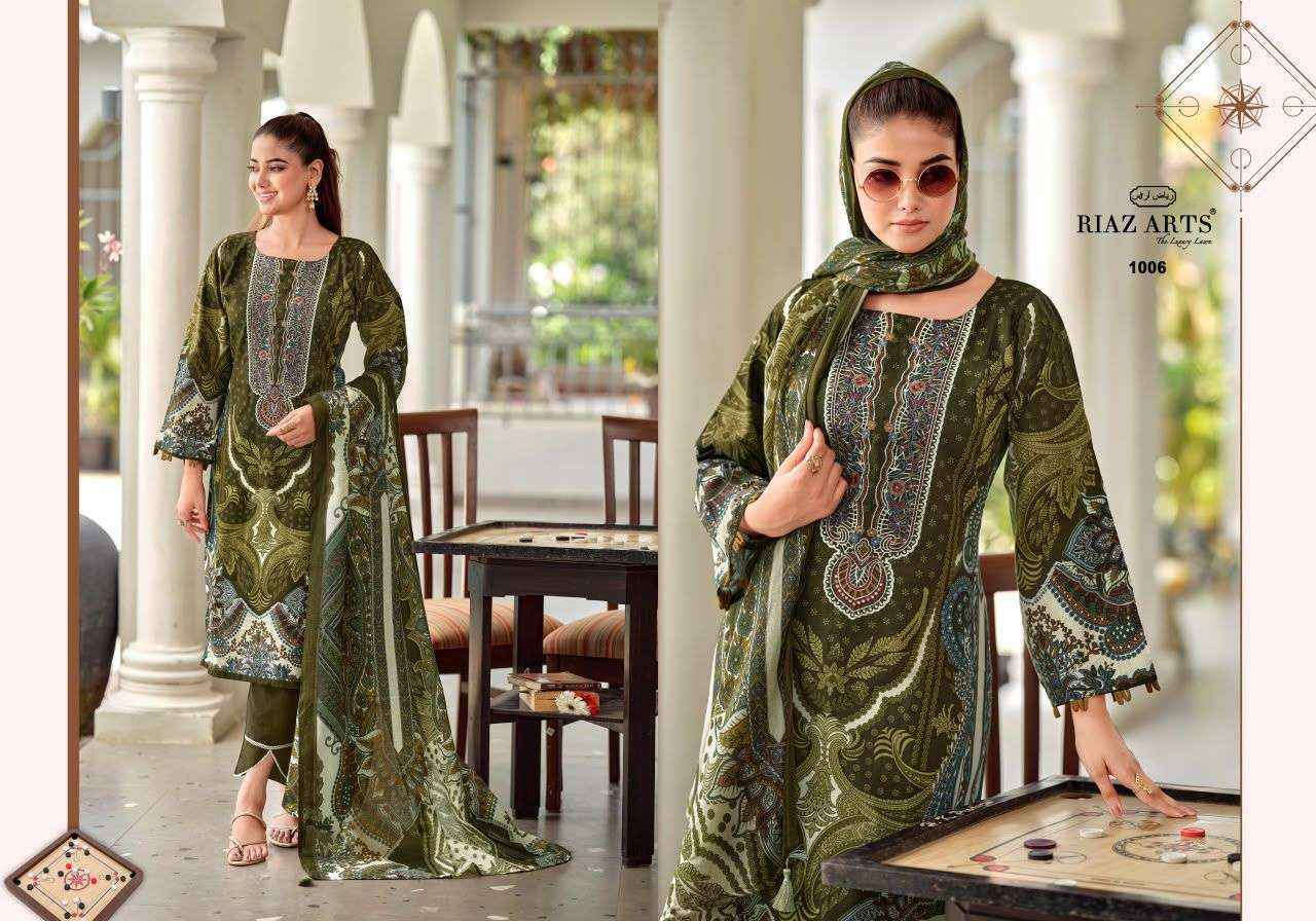 Riaz Arts Nayra Vol-42 Cotton Dress Material, Surat Wholesale Factory (8 pcs Catalogue)