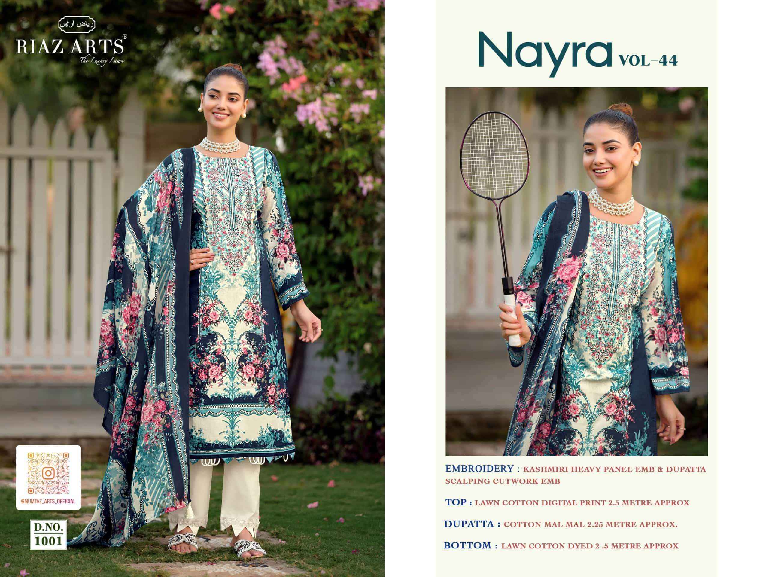 Riaz Arts Nayra Vol 44 Pure Cotton Pakistani Dress Material Wholesale Surat ( 8 Pcs Catalogue )