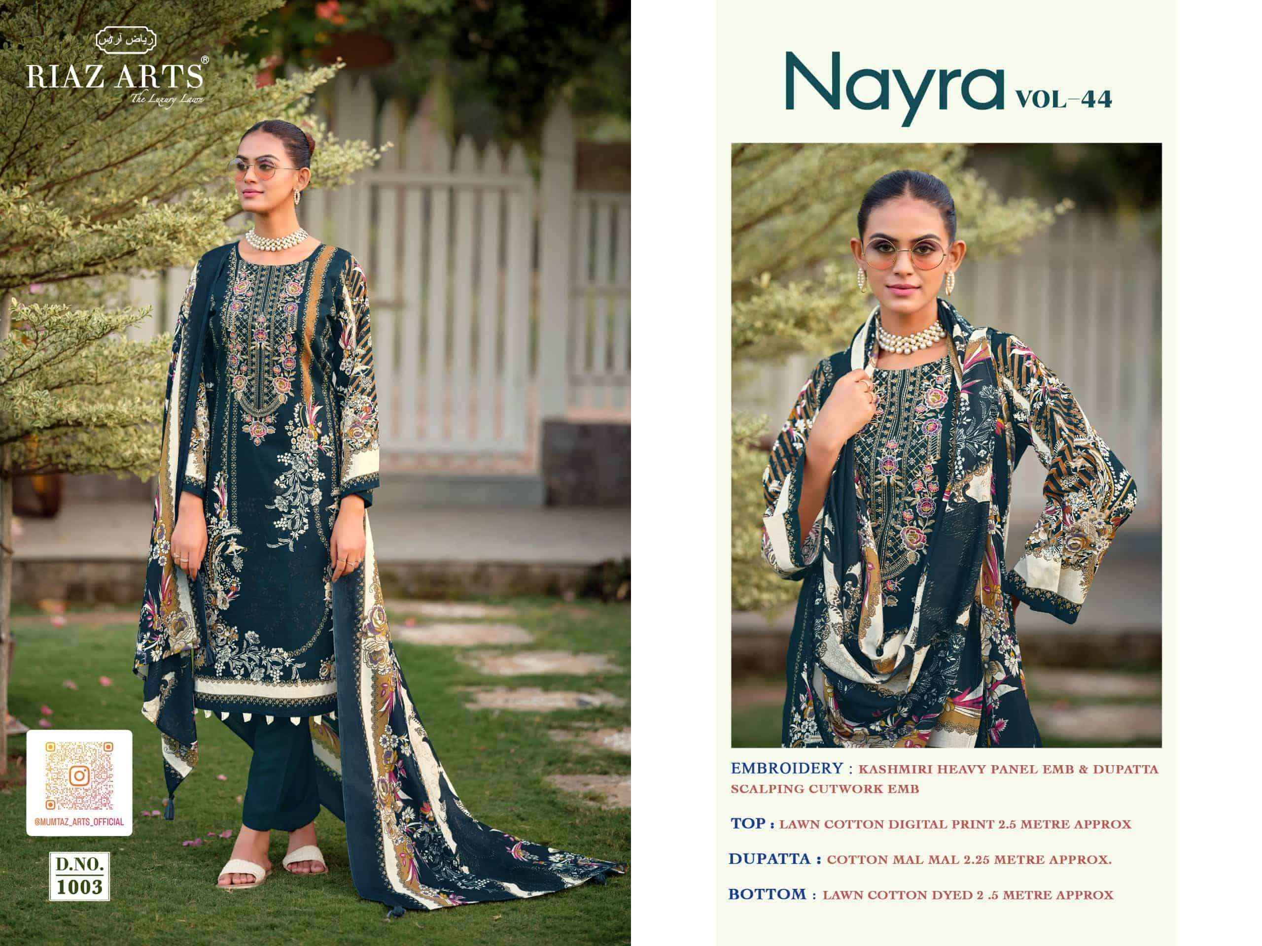 Riaz Arts Nayra Vol 44 Pure Cotton Pakistani Dress Material Wholesale Surat ( 8 Pcs Catalogue )