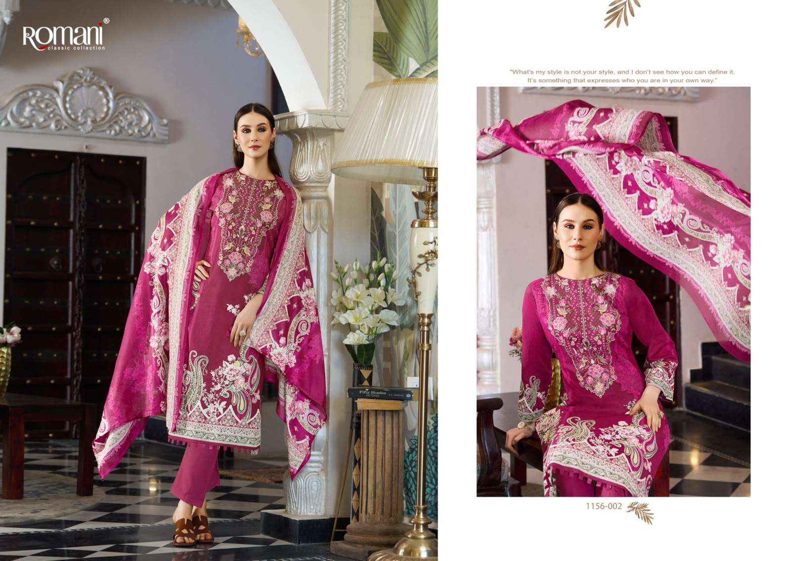 ROMANI AARZU VOL 35 COTTON DIGITAL STYLE PRINT WITH FANCY WORK SUIT