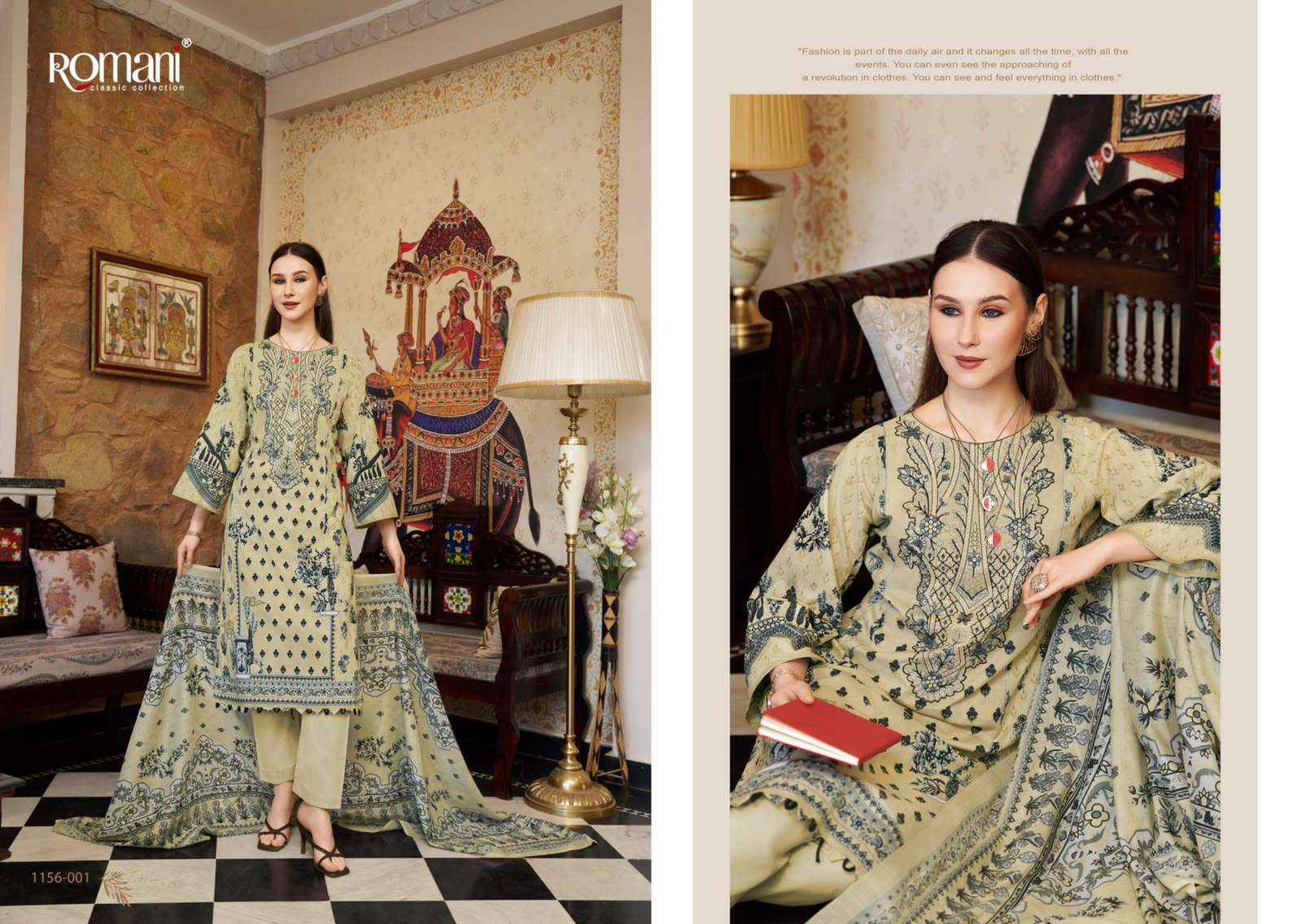 ROMANI AARZU VOL 35 COTTON DIGITAL STYLE PRINT WITH FANCY WORK SUIT