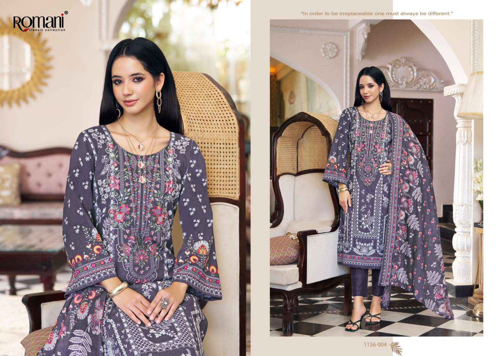 ROMANI AARZU VOL 35 COTTON DIGITAL STYLE PRINT WITH FANCY WORK SUIT