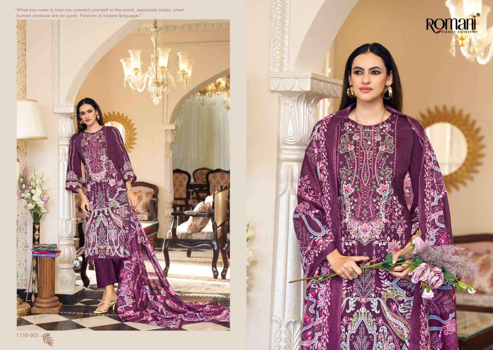ROMANI AARZU VOL 35 COTTON DIGITAL STYLE PRINT WITH FANCY WORK SUIT