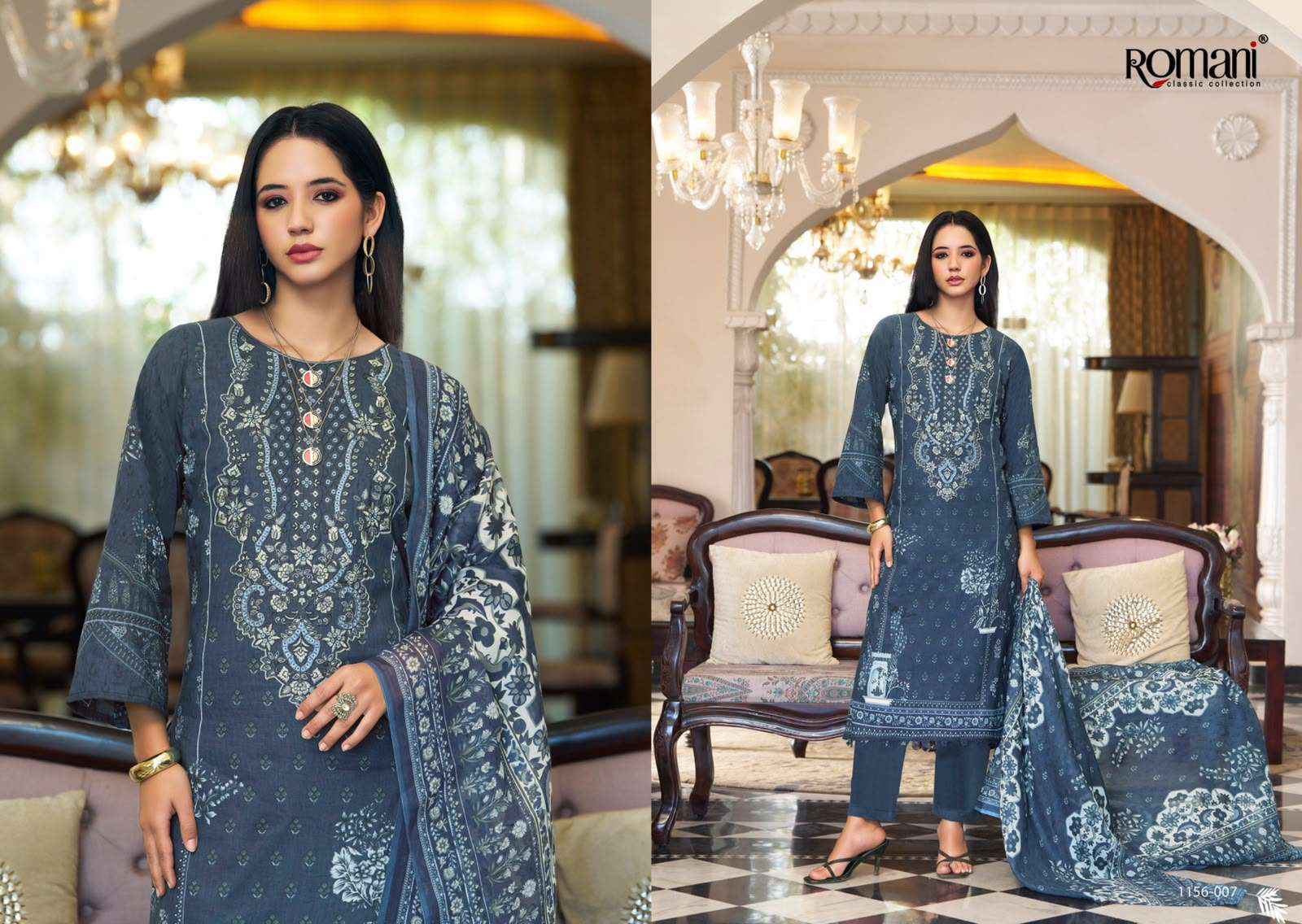 ROMANI AARZU VOL 35 COTTON DIGITAL STYLE PRINT WITH FANCY WORK SUIT