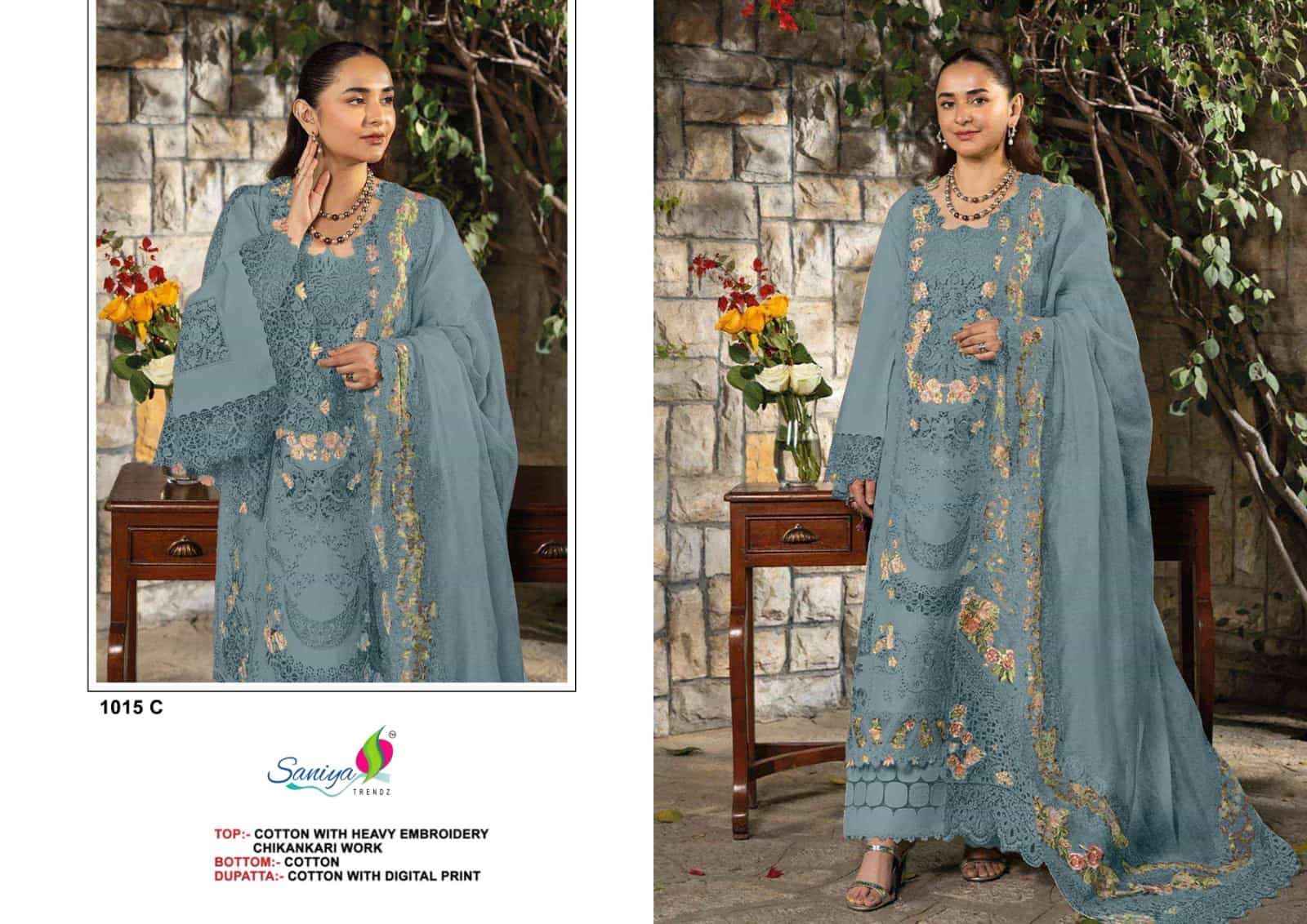 Saniya Trendz 1015 Cotton Pakistani Dress Material Wholesale surat ( 4 Pcs Catalogue )