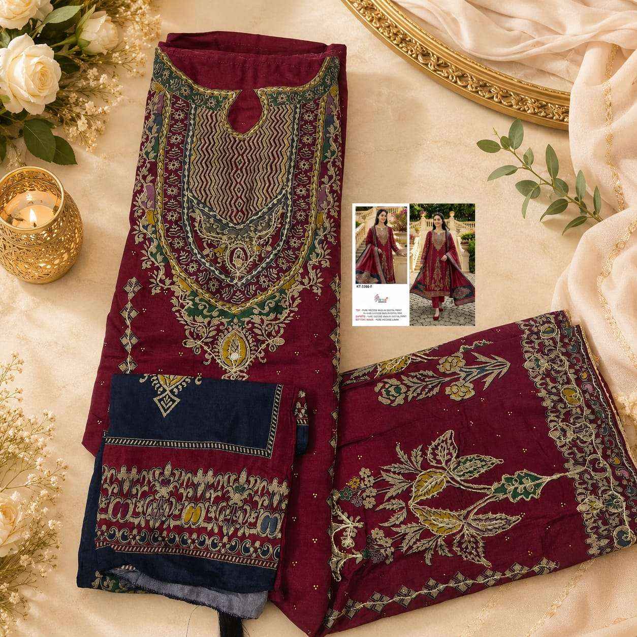 Shree Fabs Kt 356 Def Premium Muslin Pakistani Dress Material Surat ( 3 Pcs Catalogue )