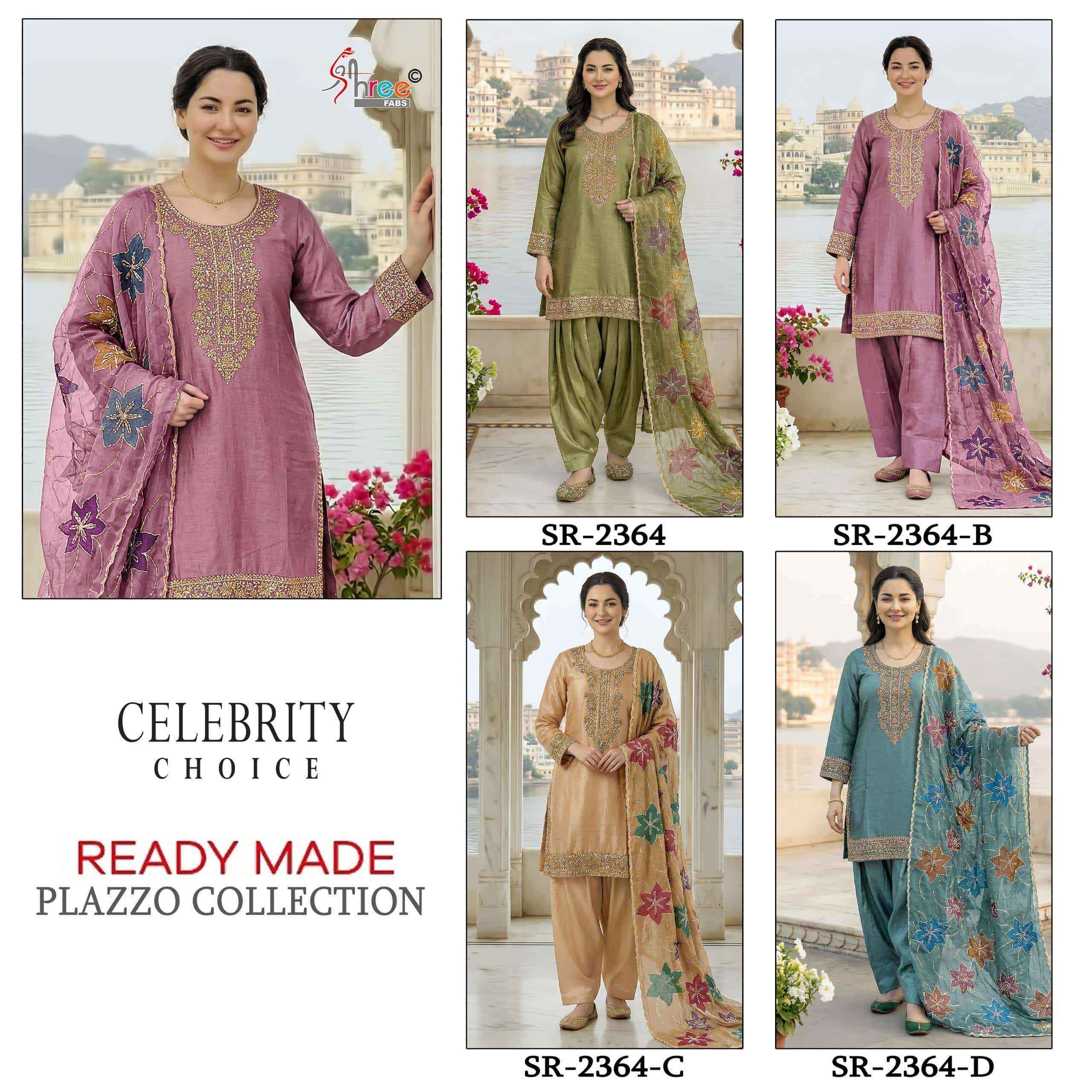 Shree Fabs Sr 2364 Abcd Partywear Pakistani Dress Readymade Collection _ Wholesale Factory Rate ( 4 Pcs Catalog )