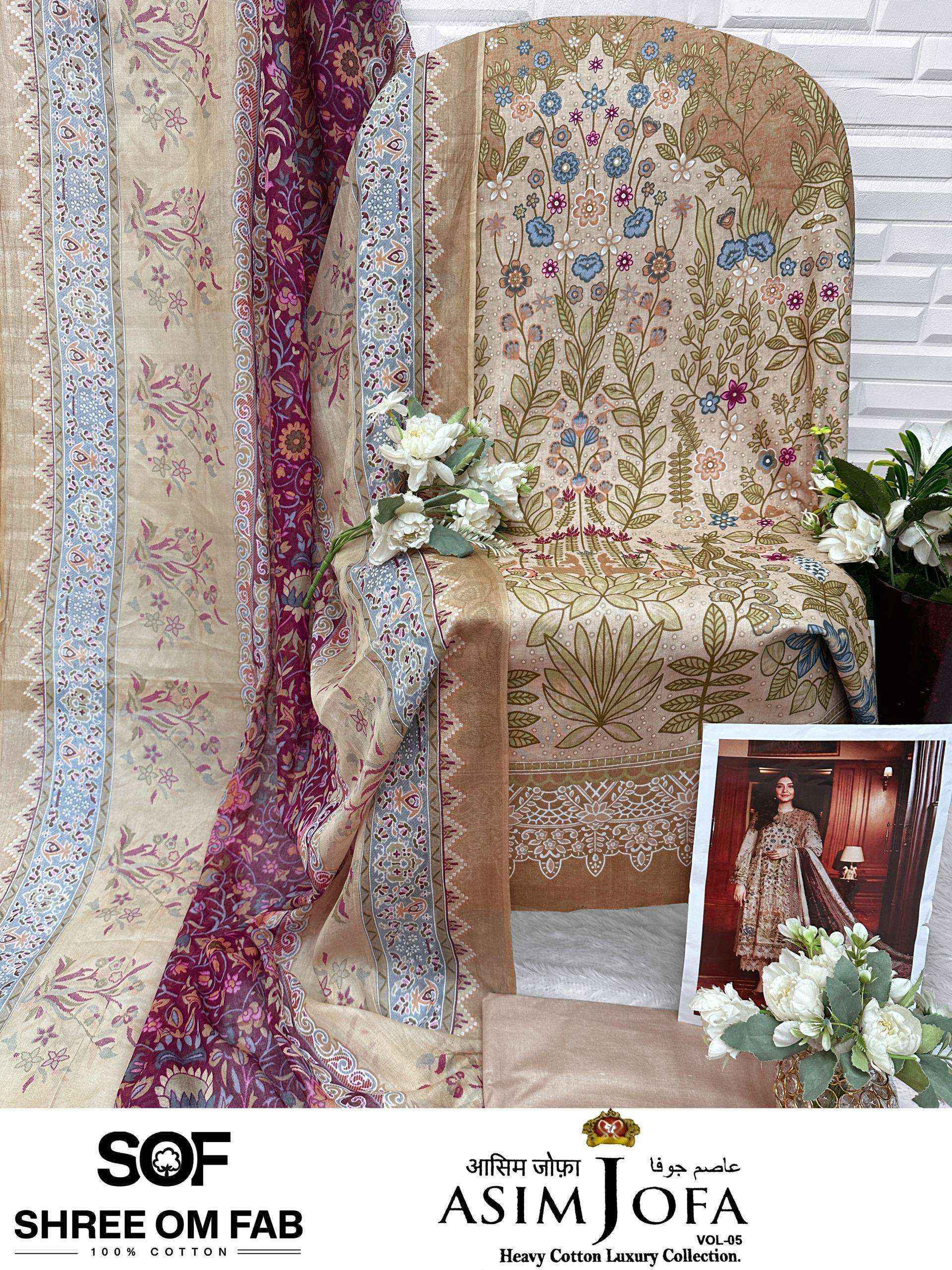 Shree Om Fab Asim Jofa Vol 5 Cotton Dress Material _ Wholesale Factory Price ( 6 Pcs Catalog )