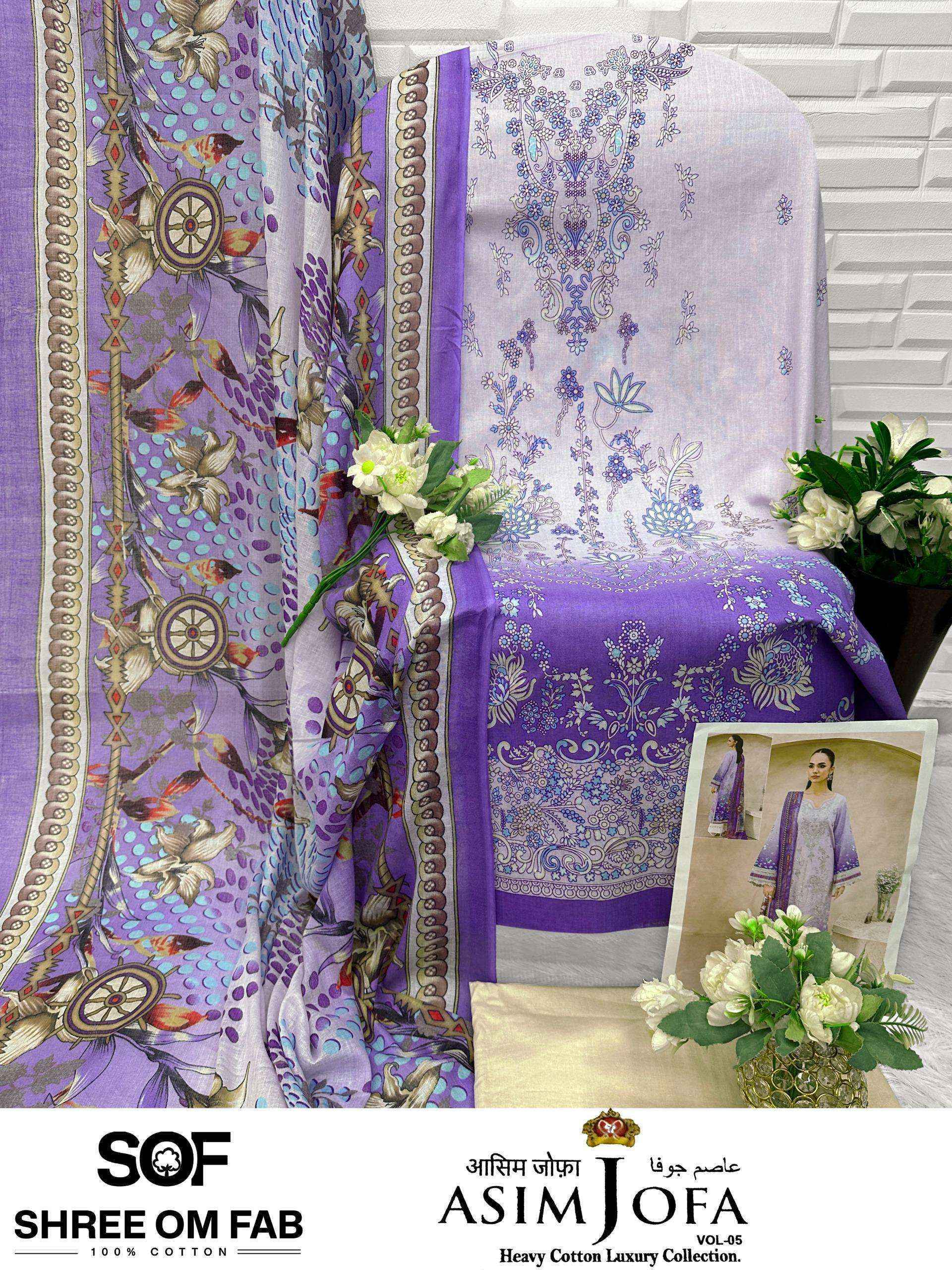 Shree Om Fab Asim Jofa Vol 5 Cotton Dress Material _ Wholesale Factory Price ( 6 Pcs Catalog )