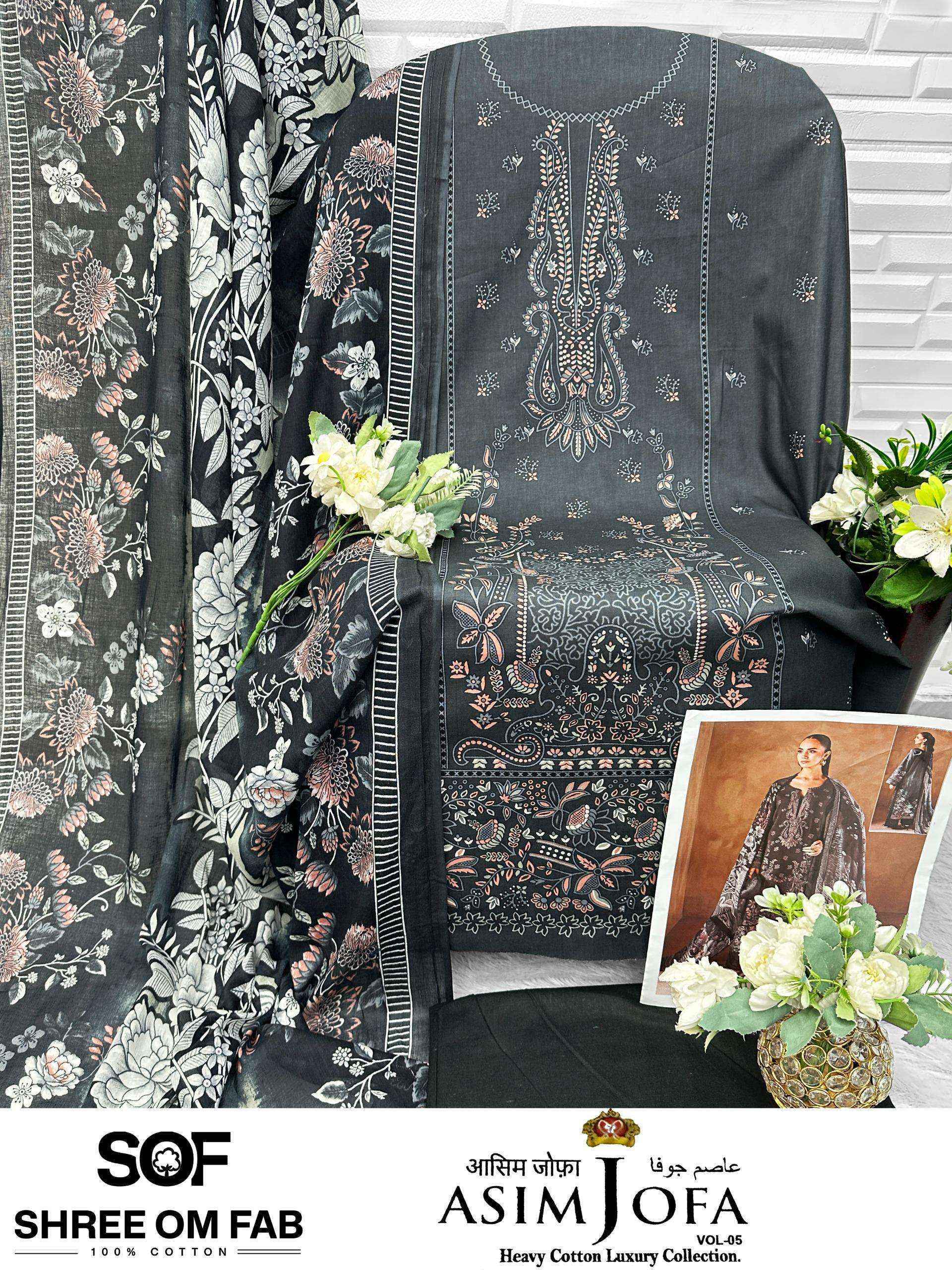 Shree Om Fab Asim Jofa Vol 5 Cotton Dress Material _ Wholesale Factory Price ( 6 Pcs Catalog )