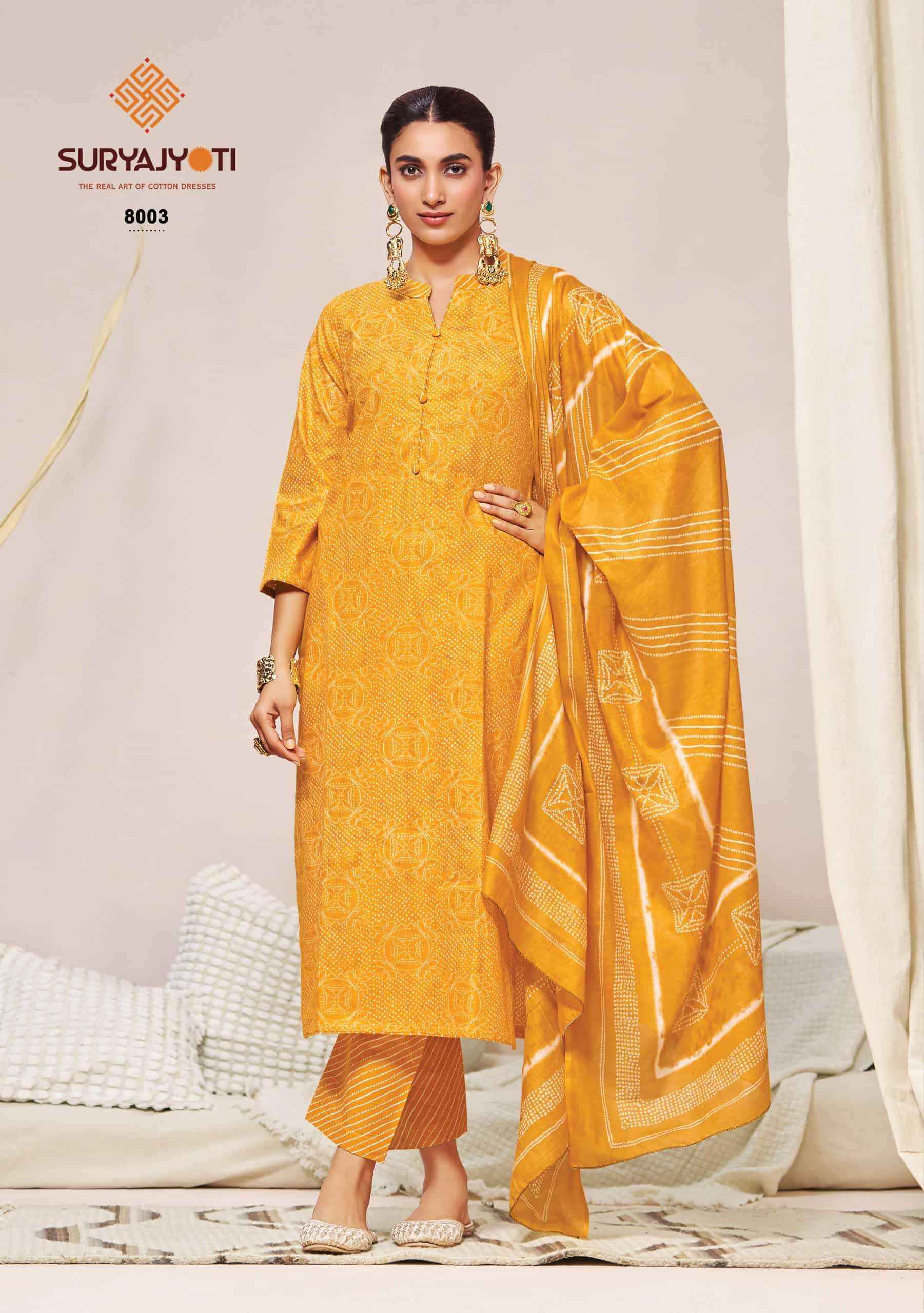 Suryajyoti Bandhani Lehariya Special Vol 8 Cotton Bandhani Dress Materials ( 8 Pcs Catalogue )