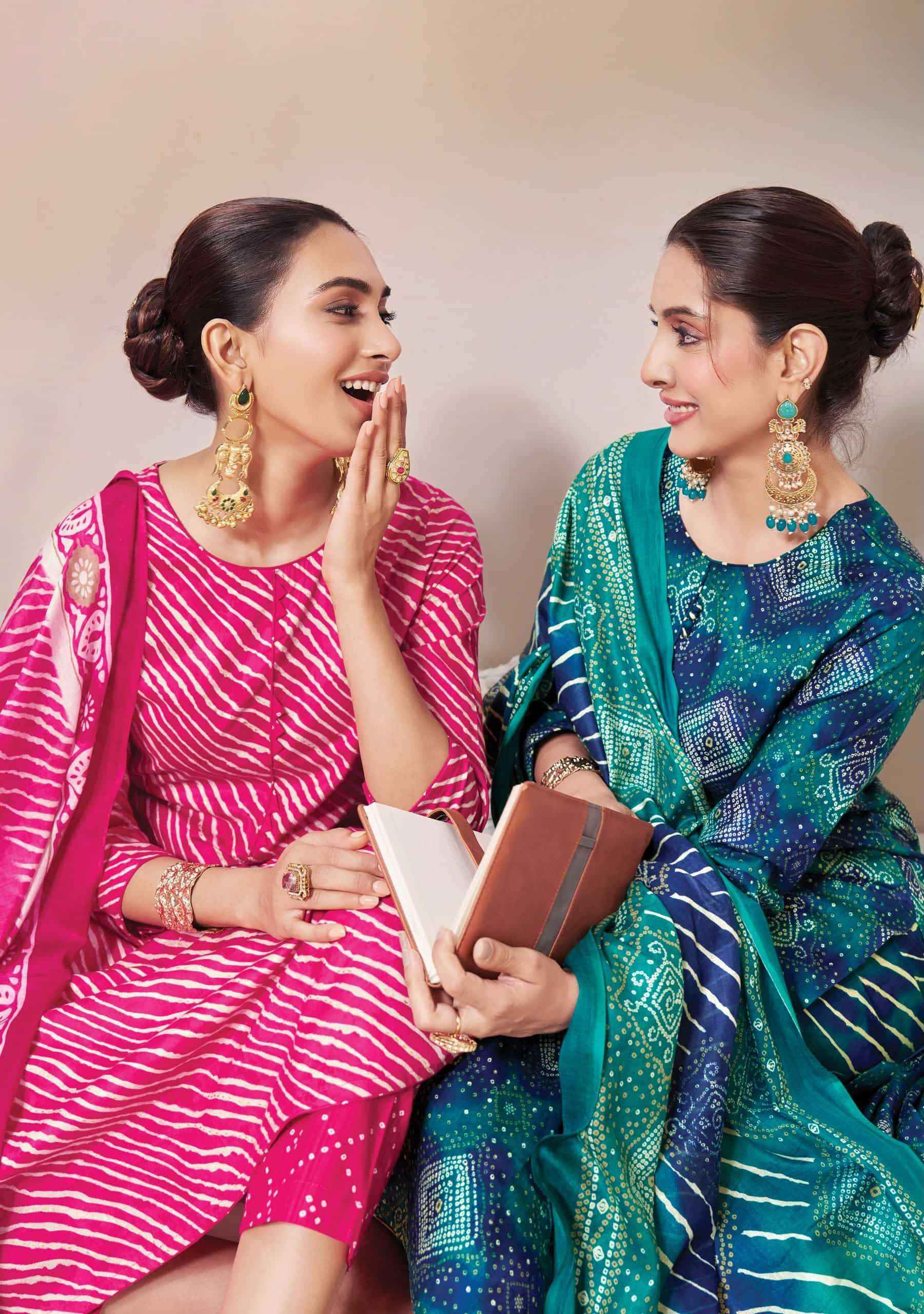 Suryajyoti Bandhani Lehariya Special Vol 8 Readymade Bandhani Suit, Wholesale Factory ( 8 Pcs Catalogue )